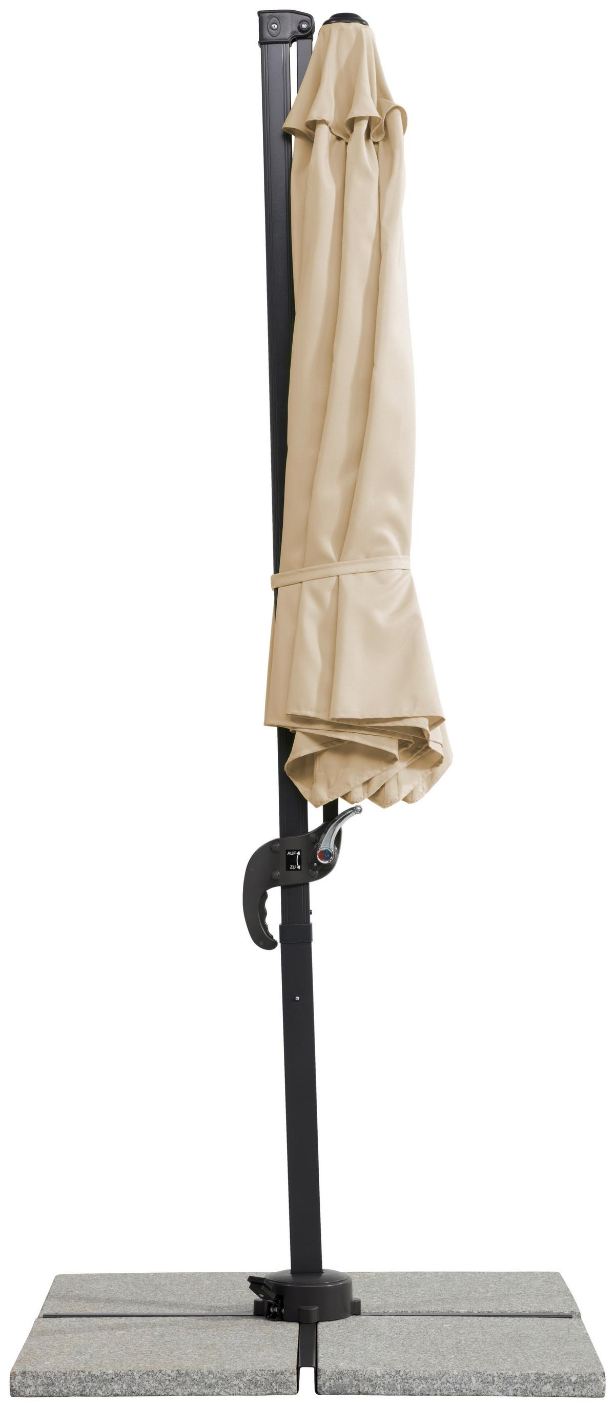 Ampelschirm Rhodos ca. 352x244 x300 cm Naturfarben - Anthrazit/Naturfarben, Basics, Textil/Metall (352/244/300cm) - Schneider