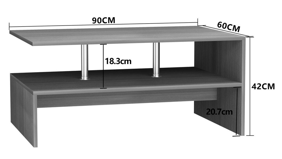 COUCHTISCH MALISO L - Sonoma Eiche, Design, Holzwerkstoff (90/60/42cm) - MID.YOU