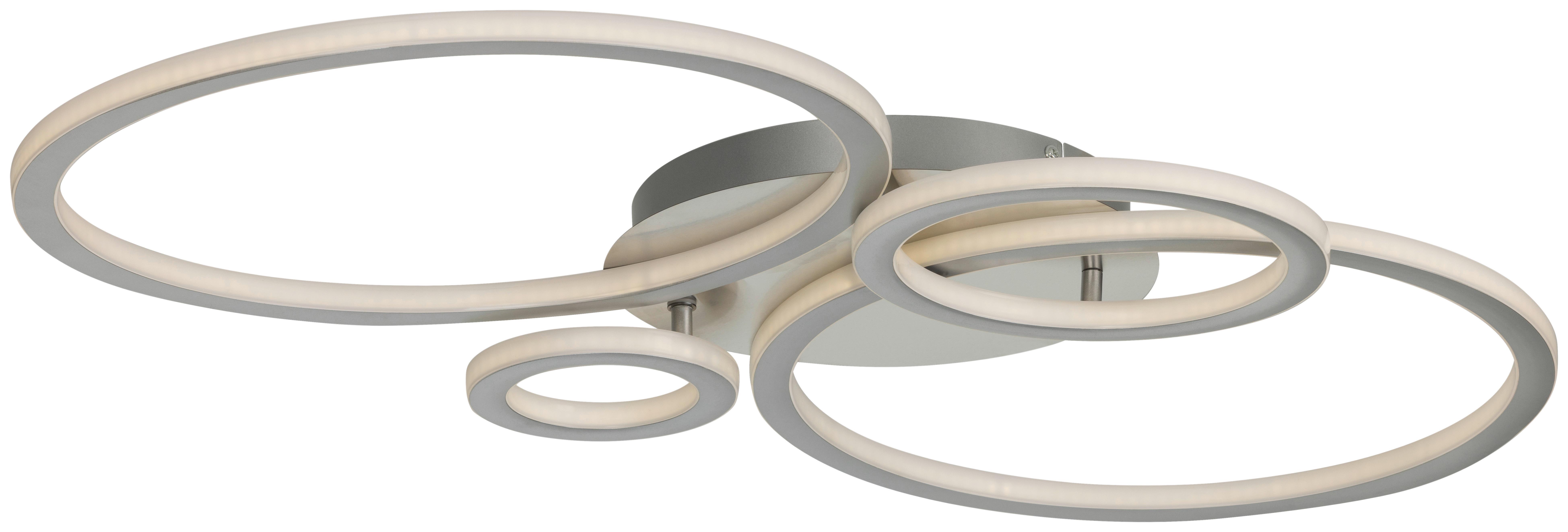 LED-TAKLAMPA KLAUSE - silver/nickelfärgad, Modern, metall/plast (95/52/7,7cm) - Mömax