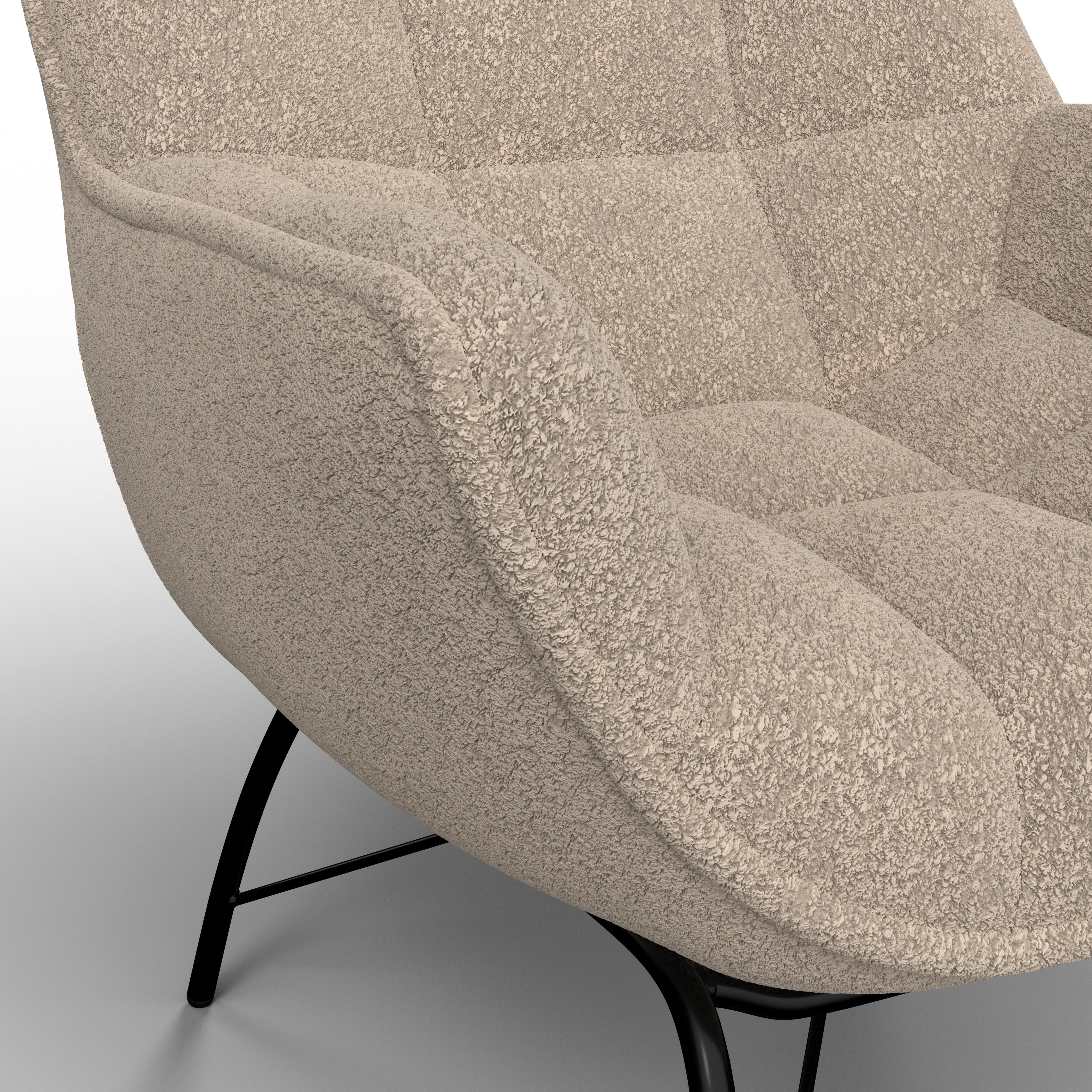FÅTÖLJ ROBIN - beige/svart, Modern, metall/textil (72/78/81cm) - Bessagi Home