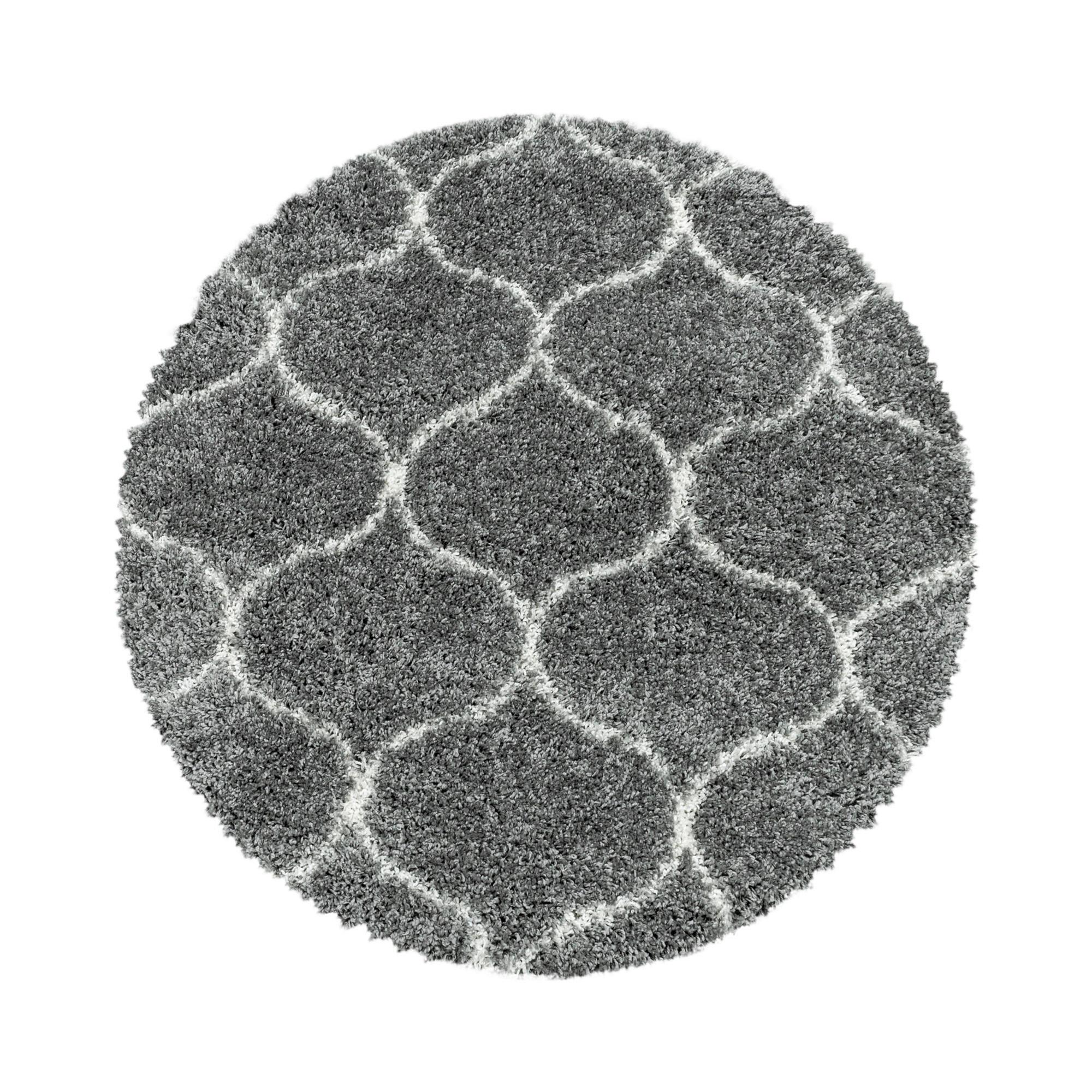 Webteppich Salsa Grau Ø ca. 80cm - Grau, Design, Textil (80cm)