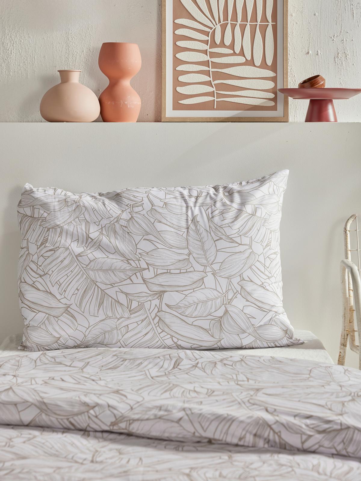 Lenjerie de pat Ranforce cca. 140x200/50x70 cm - maro deschis, Modern, textil (140/200cm)