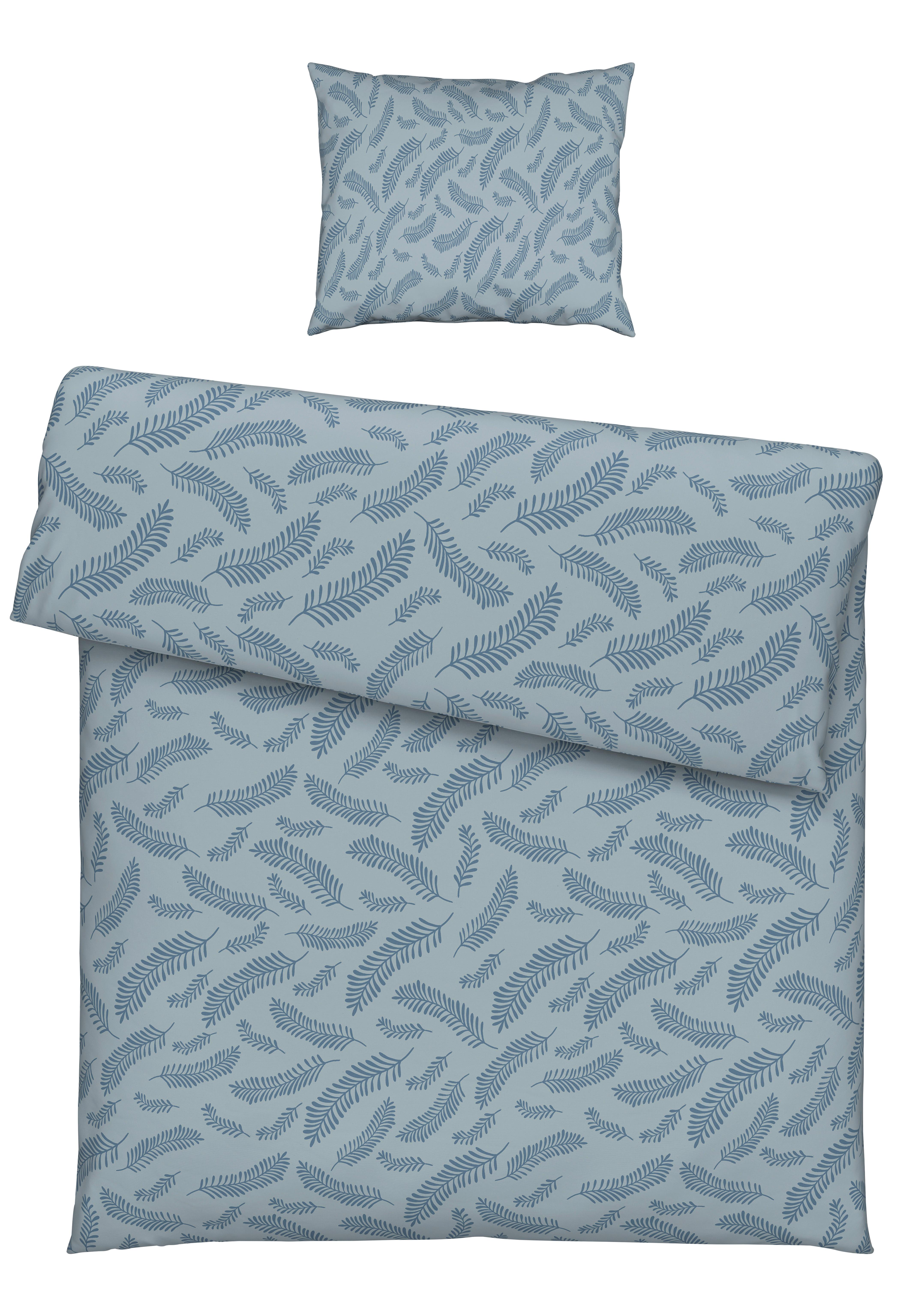 Bettwäscheset Ferns - Blau, Modern, Textil (160/210cm) - Mömax