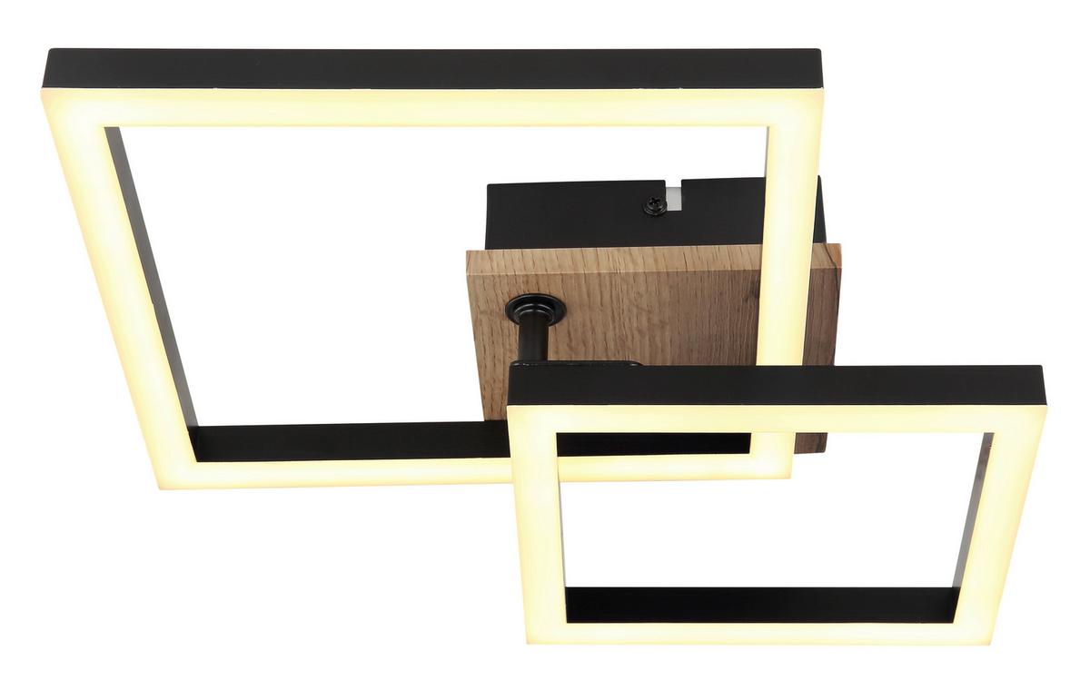Stropna Led-svetilka Bard, S Sijalko - črna/temno rjava, Basics, kovina/umetna masa (42/31/8cm) - Globo