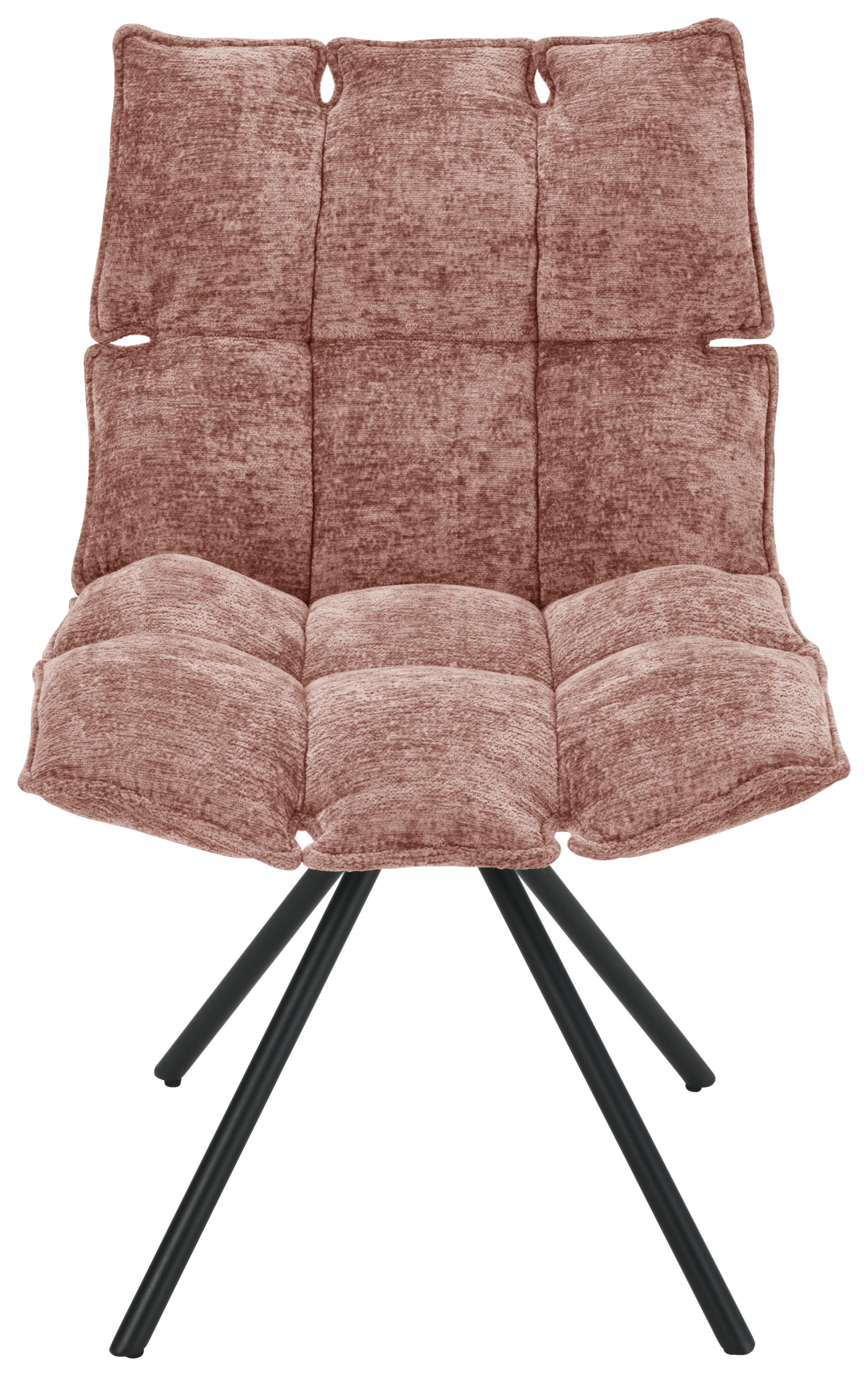Stuhl Carla Rosa - Schwarz/Rosa, Trend, Holz/Textil (57/86/66cm) - Mömax