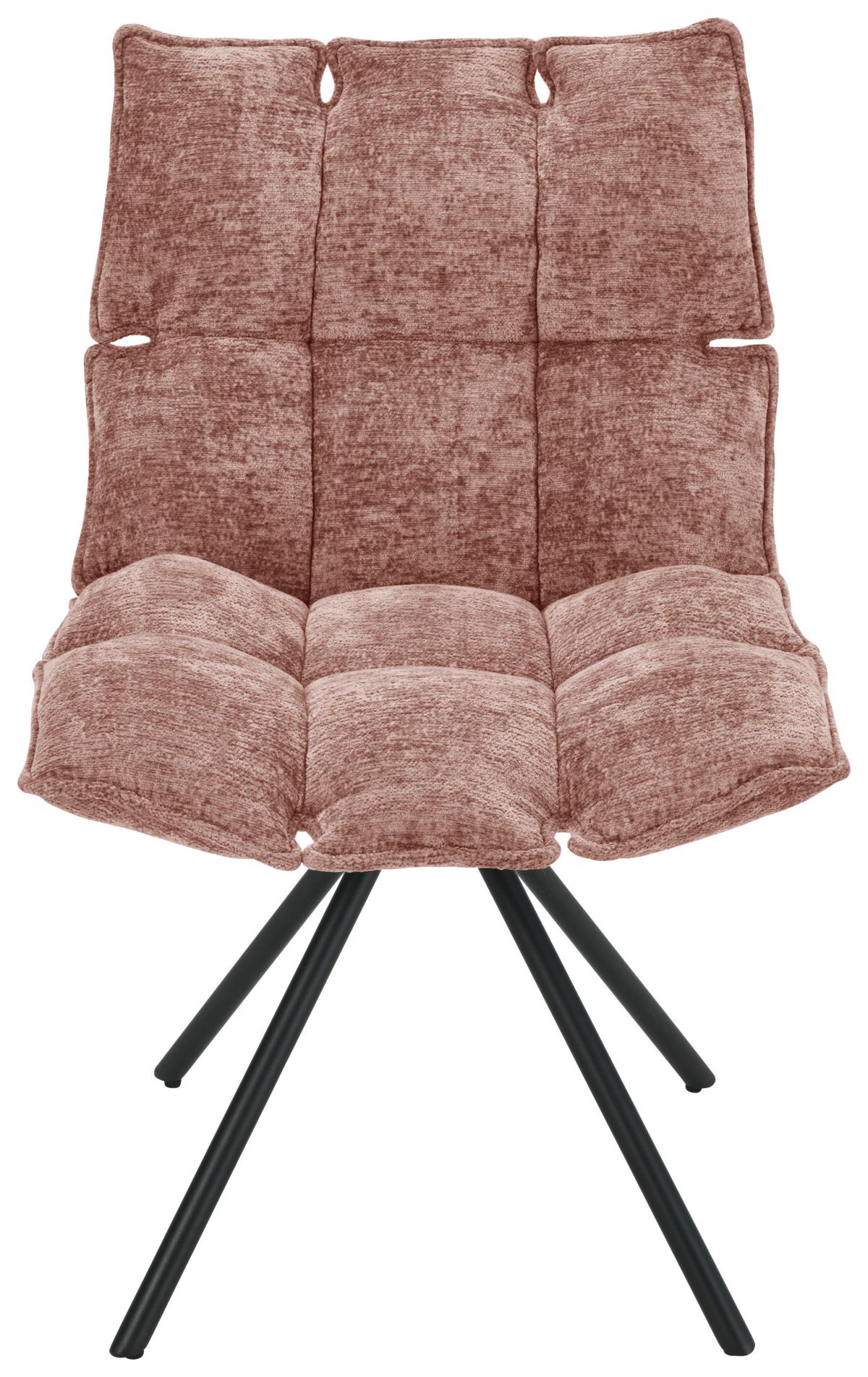 Stuhl Carla Rosa - Schwarz/Rosa, Trend, Holz/Textil (57/86/66cm) - Mömax