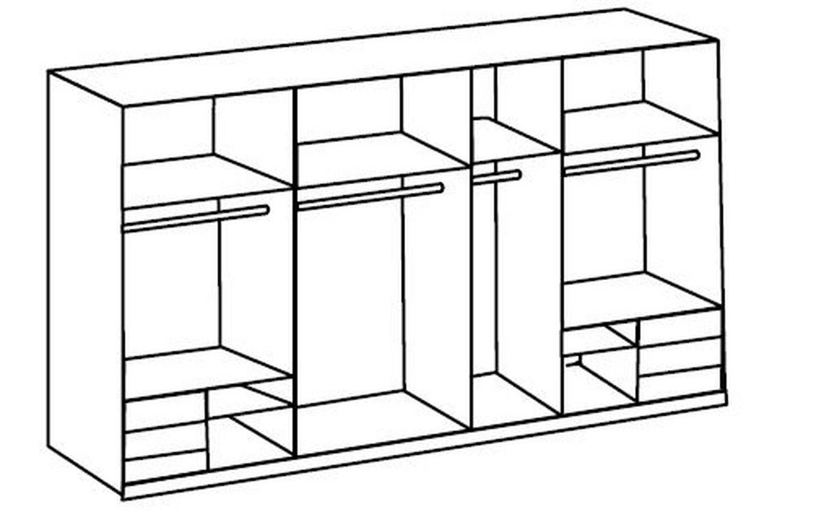 Ormar S Kliznim Vratima Level 36a - bijela/boje hrasta, Basics, drvni materijal/metal (350,00/216,00/65,00cm) - Modern Living