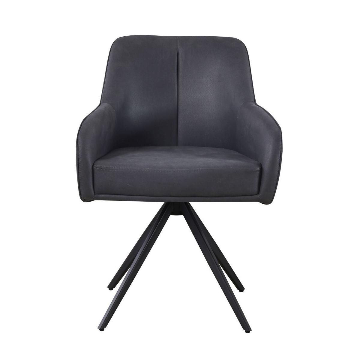 KRZESŁO Z PODŁOKIETNIKAMI ZWEI - czarny, Modern, metal/drewno (62/83/62cm) - Livetastic