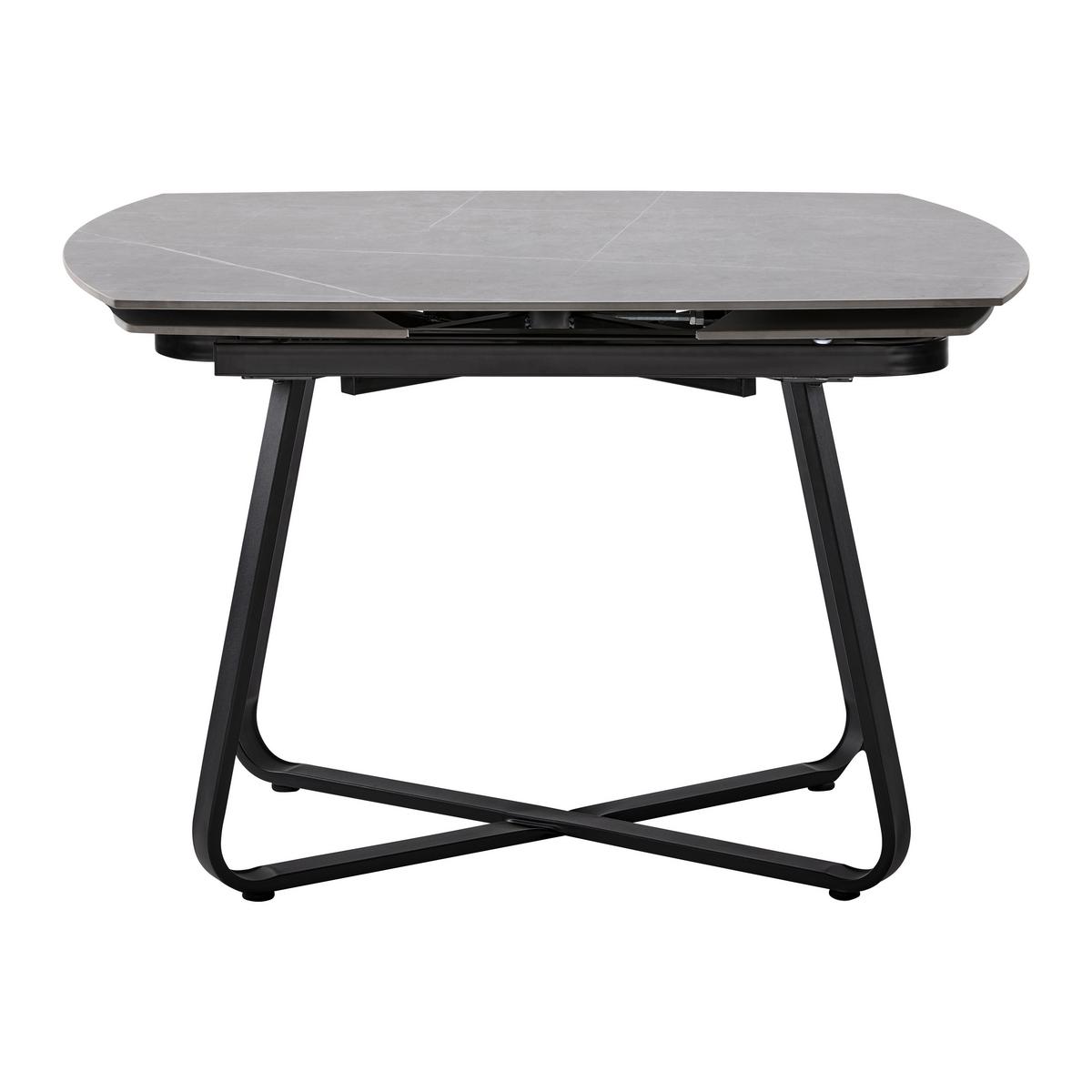Esstisch ausziehbar Matera Dunkelgrau ca.120-180x76 cm - Schwarz, MODERN, Keramik/Metall (120-180/90/76cm) - Bessagi Home