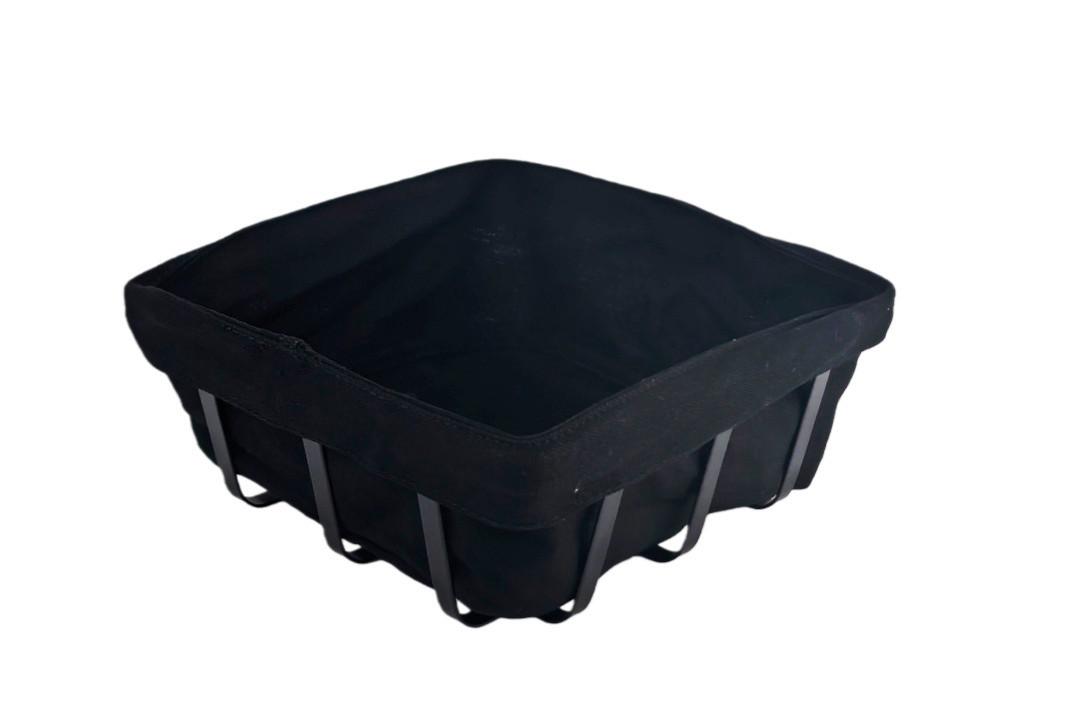 Coș pentru pâine Michi - negru, Modern, metal/textil (22/22/9cm) - Mömax