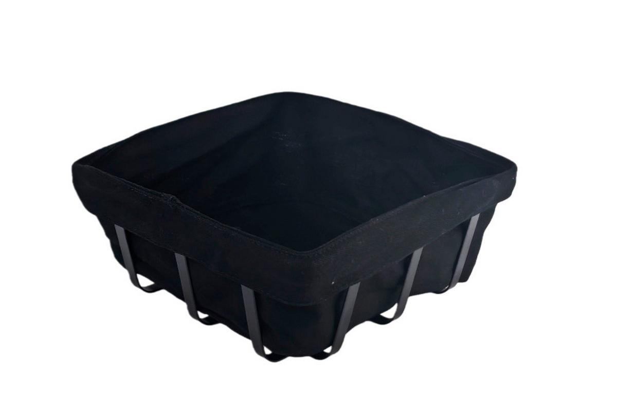 Coș pentru pâine Michi - negru, Modern, metal/textil (22/22/9cm) - Mömax