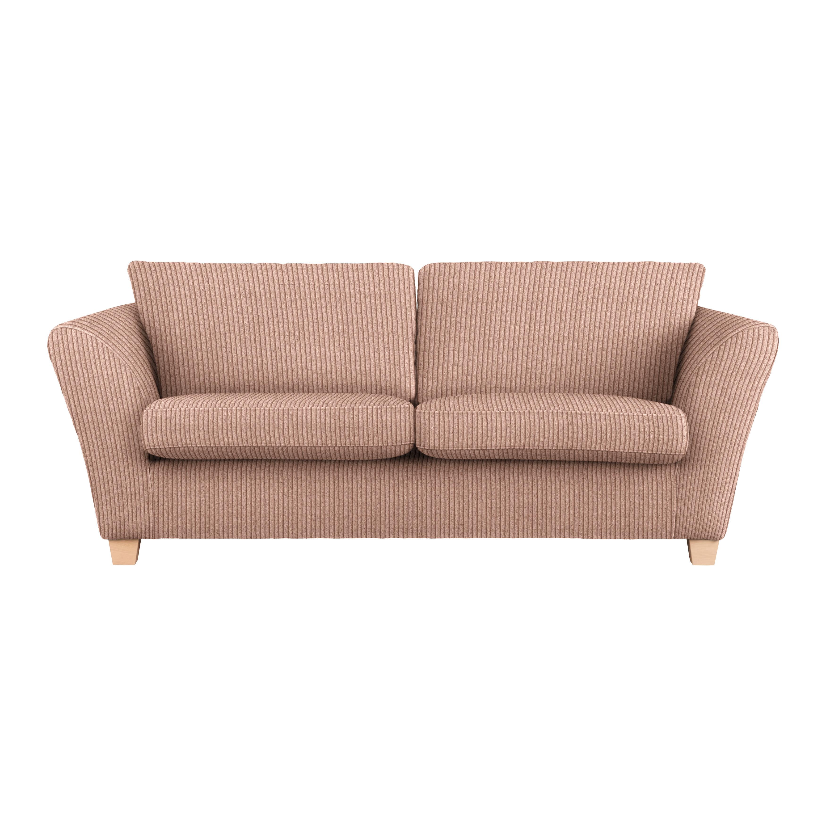 3-Sitzer-Sofa Devado Altrosa - Altrosa/Naturfarben, Holz/Textil (216/70-85/95cm) - Mömax