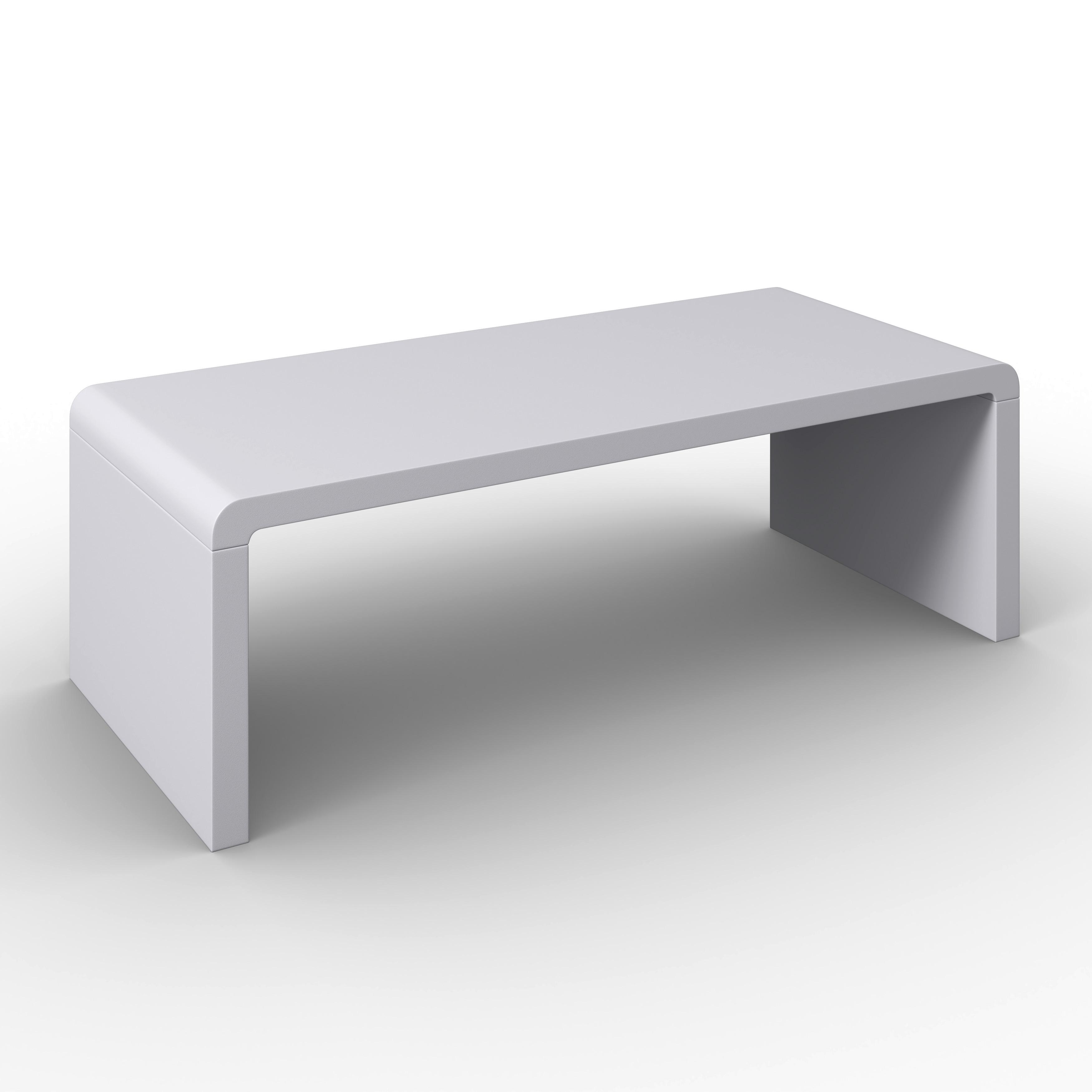 Couchtisch Linea Weiß MDF 110/38/50 CM - Creme/Weiß, MODERN, Holzwerkstoff (110/50/38cm) - Bessagi Home