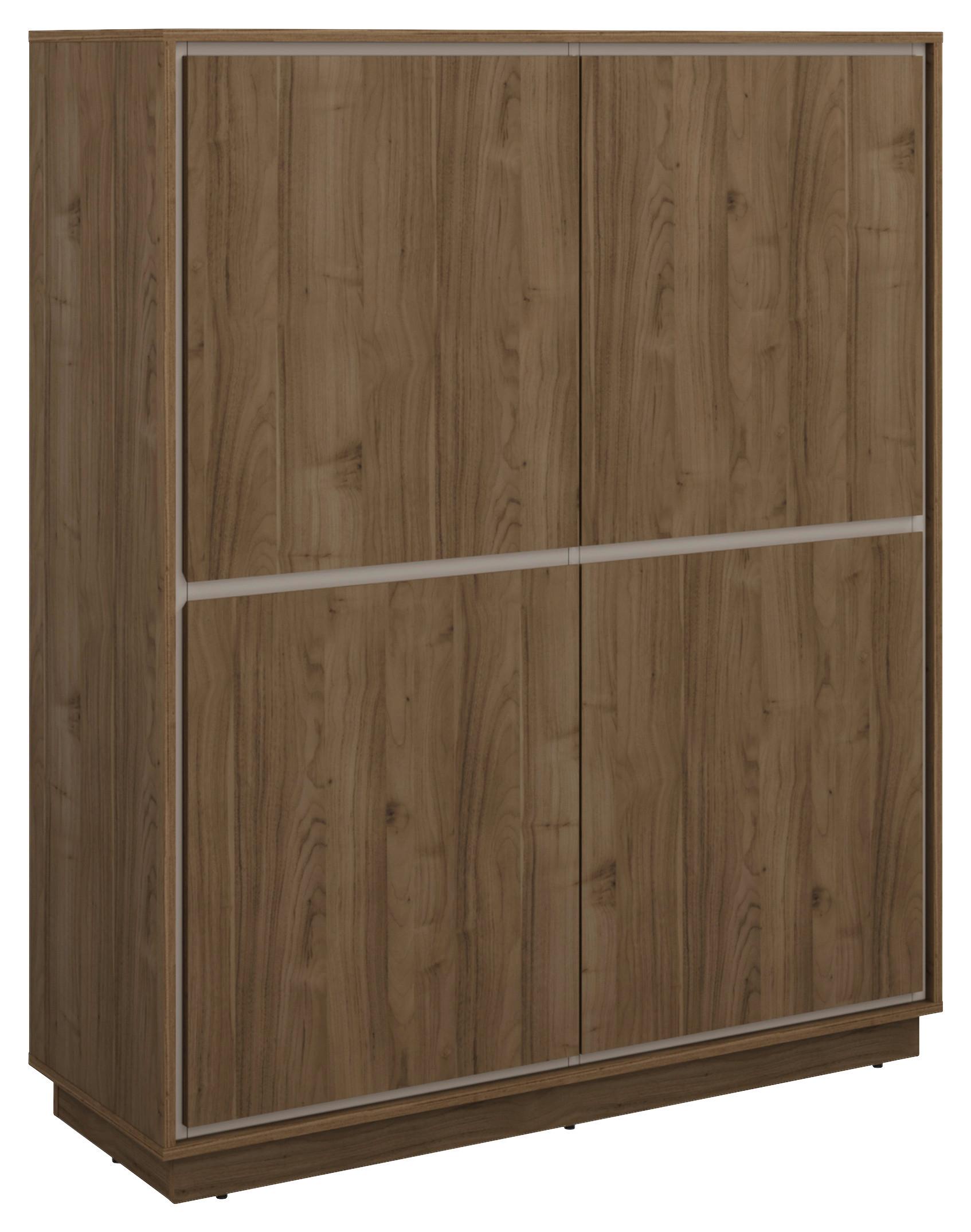 Komód Cosme - kasmírszínű/diószínű, Modern, faalapú anyag (113/136/40cm)