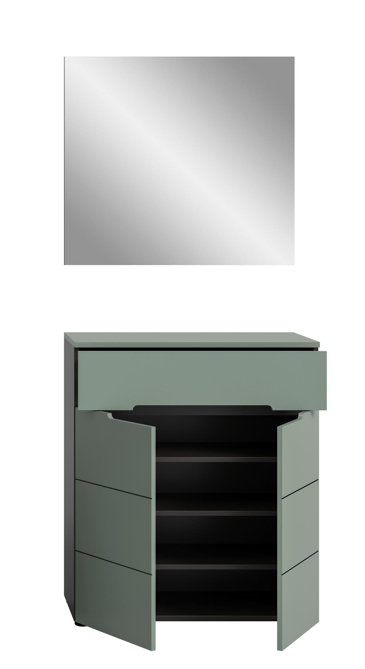 Predsoba Canu, Sivozelena, 2-Delna - siva/sivozelena, Design, leseni material (80/190/37cm) - Livetastic