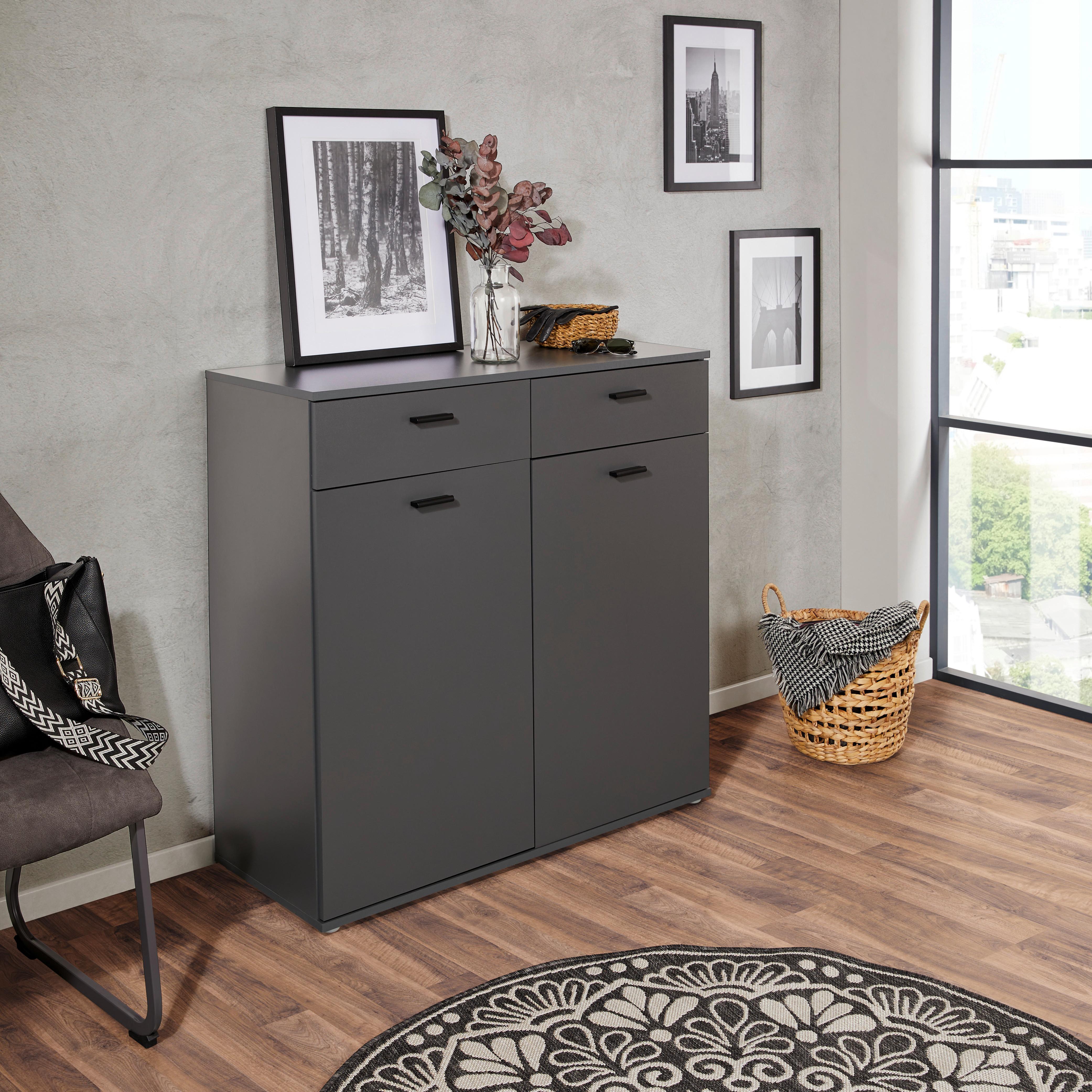 Ormarić Za Cipele Daniela - crna/antracit, Moderno, drvni materijal/plastika (100/100/40cm) - Modern Living