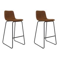 Barhocker-Set Byron Lederoptik ca. 48x102 cm 2er-Set Cognac - Cognac/Schwarz, LIFESTYLE, Kunststoff/Metall (48/102/54cm) - MID.YOU