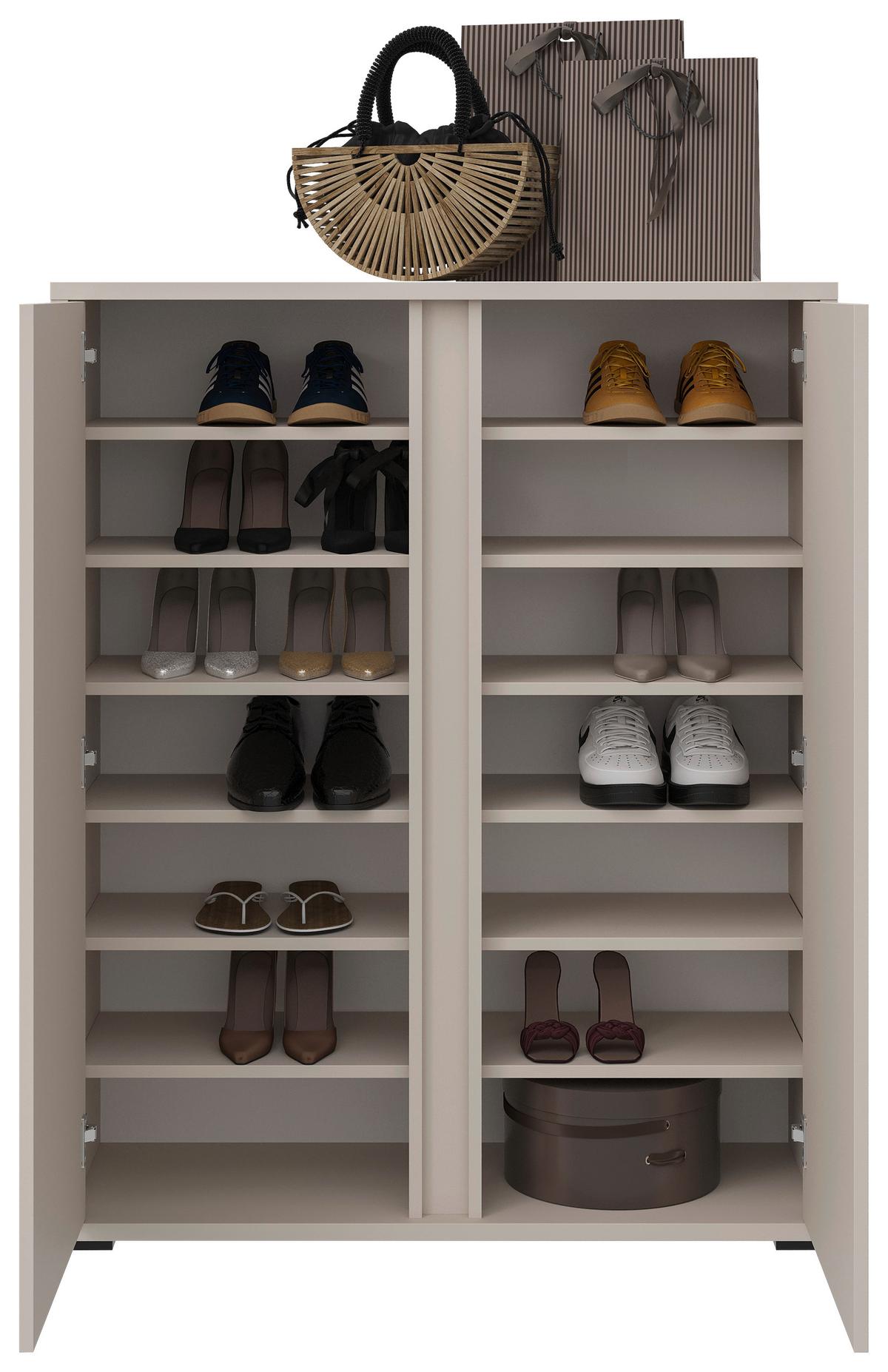 SZAFKA NA BUTY LIV - antracytowy/kaszmir, Konventionell, materiał drewnopochodny/tworzywo sztuczne (97,5/120/34cm) - Xora