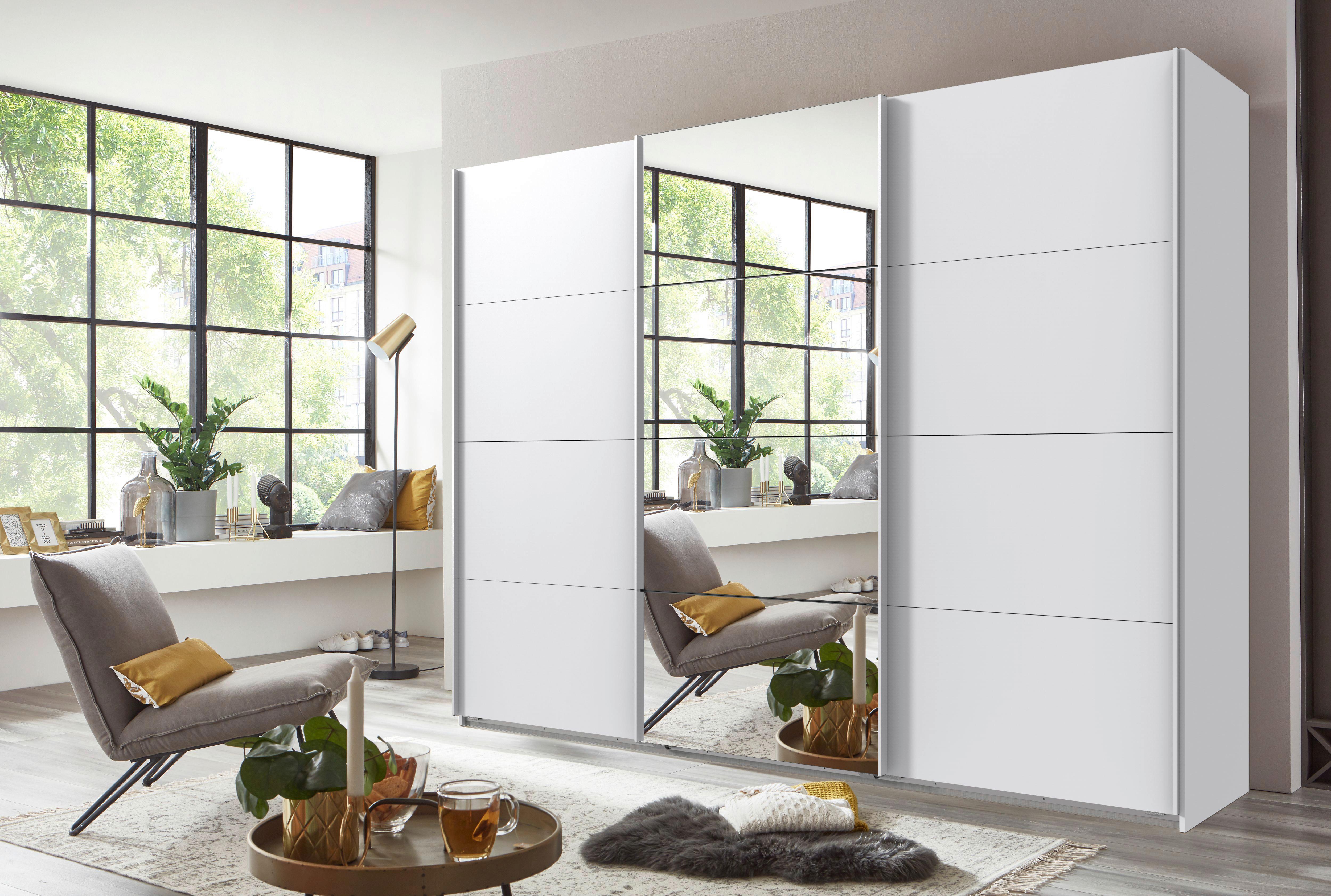 Ormar S Kliznim Vratima Norderstedt - bijela, Moderno, staklo/drvni materijal (270/208/64cm) - Modern Living