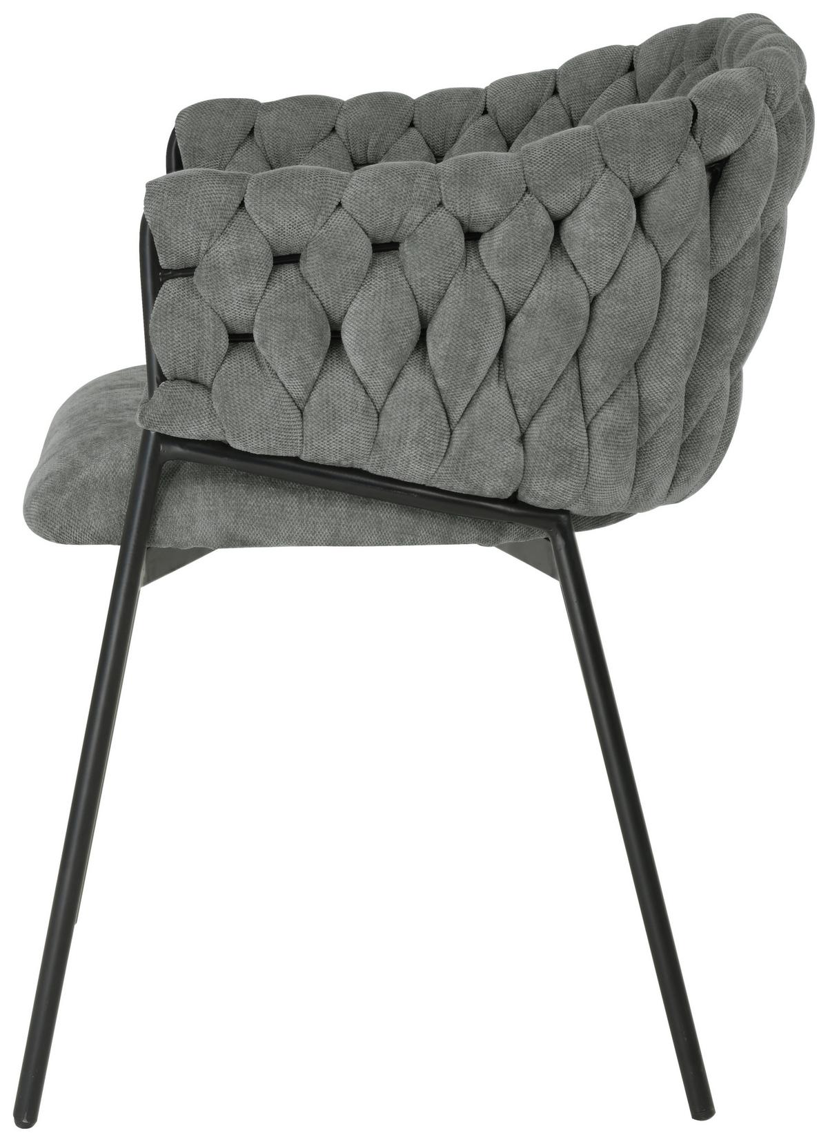 KRZESŁO Z PODŁOKIETNIKAMI WAVY BUBBLE - czarny/szary, Design, metal/tkanina (56/80/61cm) - Novel