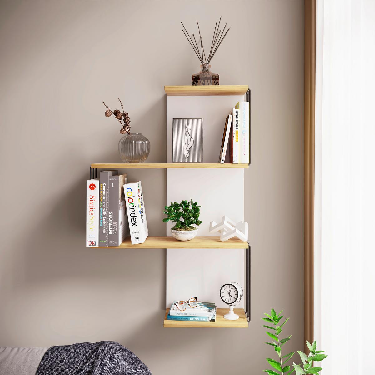 Wandboard Dolira - Weiss/Eichefarben, Design, Holzwerkstoff (68/98/19cm) - Livetastic
