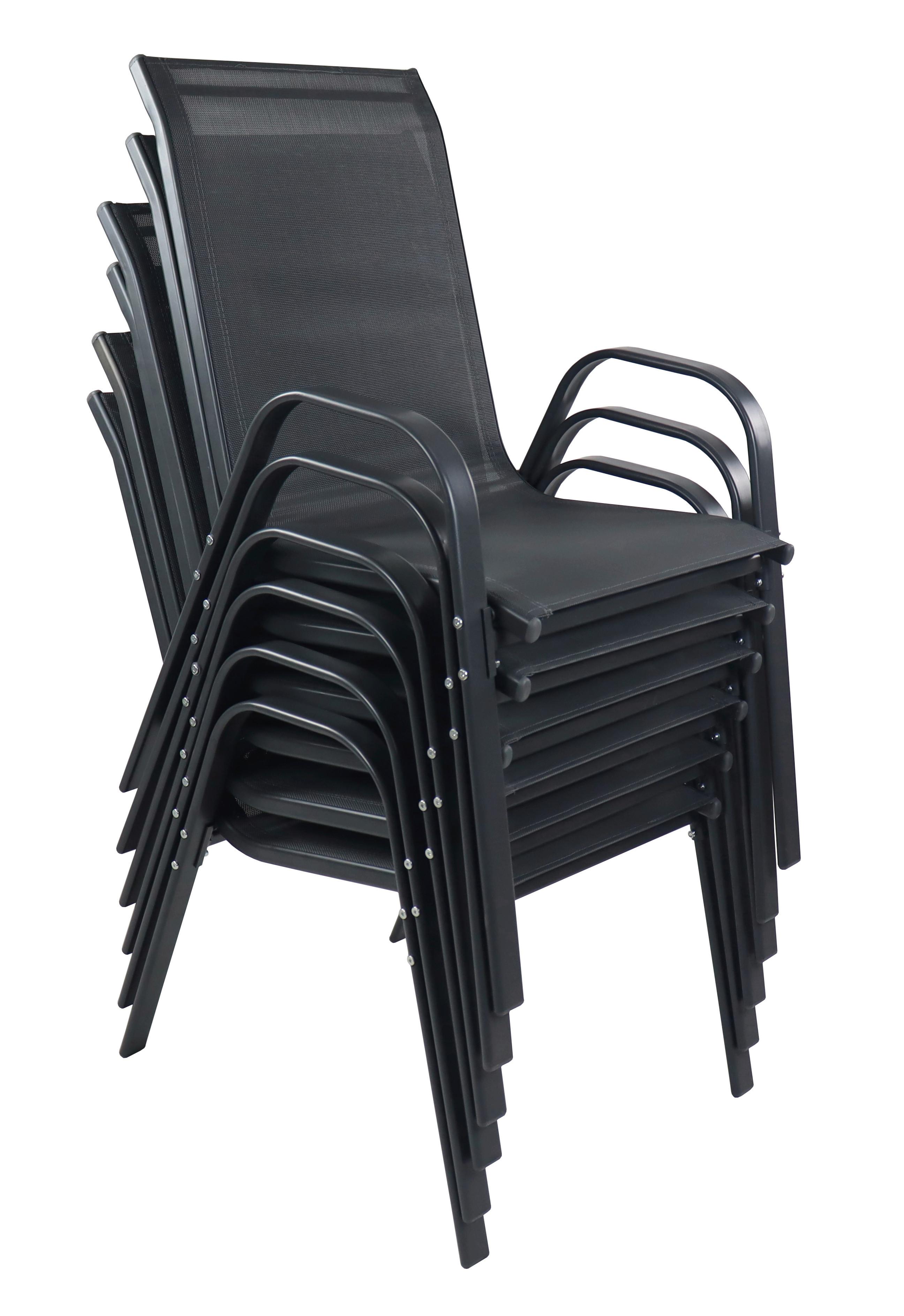 GARTENSTUHL-SET SONLAS 920587 6ER-SET - Anthrazit, Modern, Kunststoff/Metall (56/89/73cm) - MID.YOU