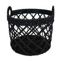 Korb Charly in Schwarz - Schwarz, Modern, Papier/Metall (40/40cm) - Modern Living