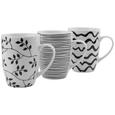 Kaffeebecher Marvi Verschiedene Designs - Schwarz/Weiß, Keramik (8,3/10,5cm) - MÖMAX modern living