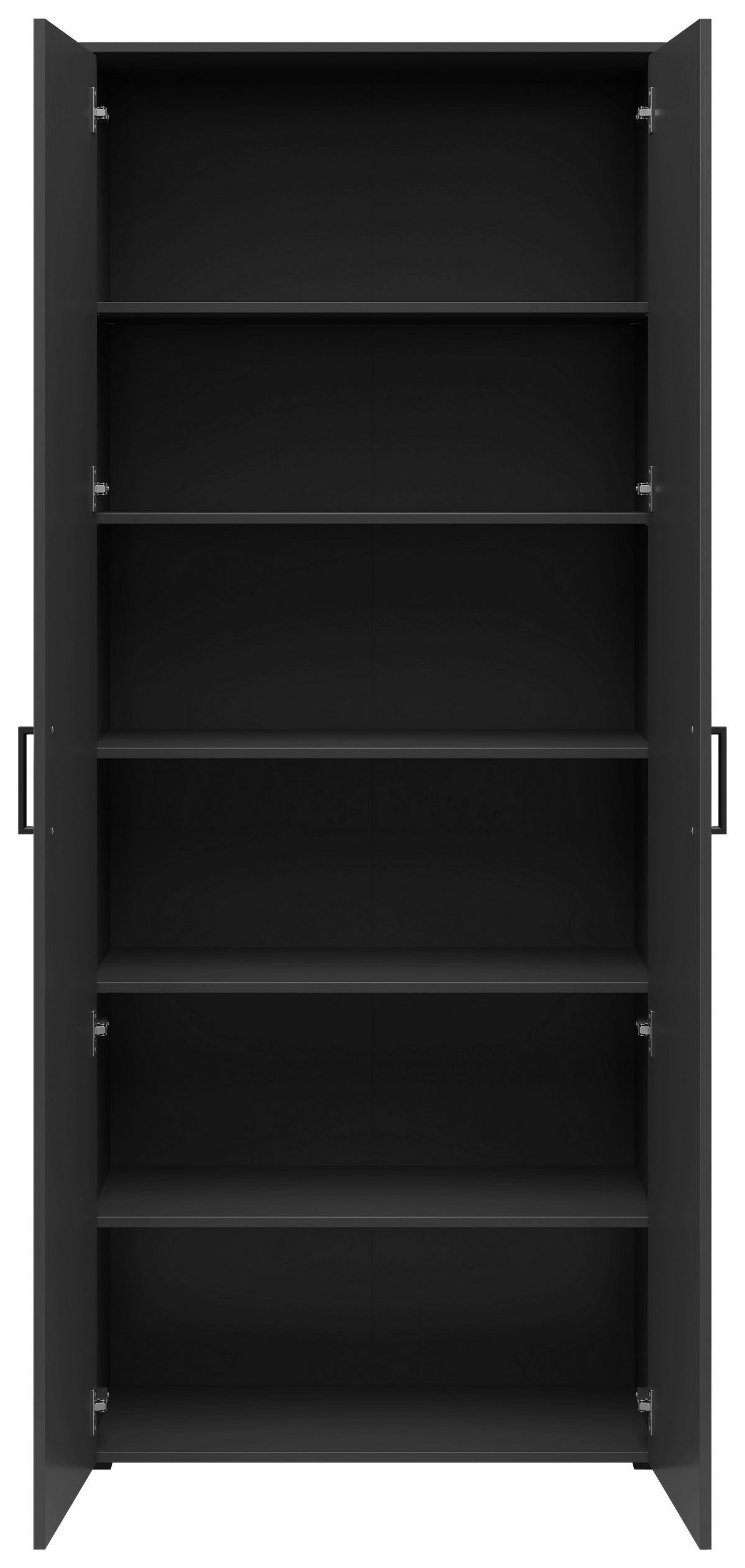 Schrank Multistauraum Graphitfarben - Graphitfarben/Schwarz, MODERN, Holzwerkstoff/Kunststoff (80cm) - Mömax