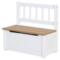 Truhenbank In Natur/weiss - Hellbraun/Weiss, Holzwerkstoff (56/53/28cm) - Roba