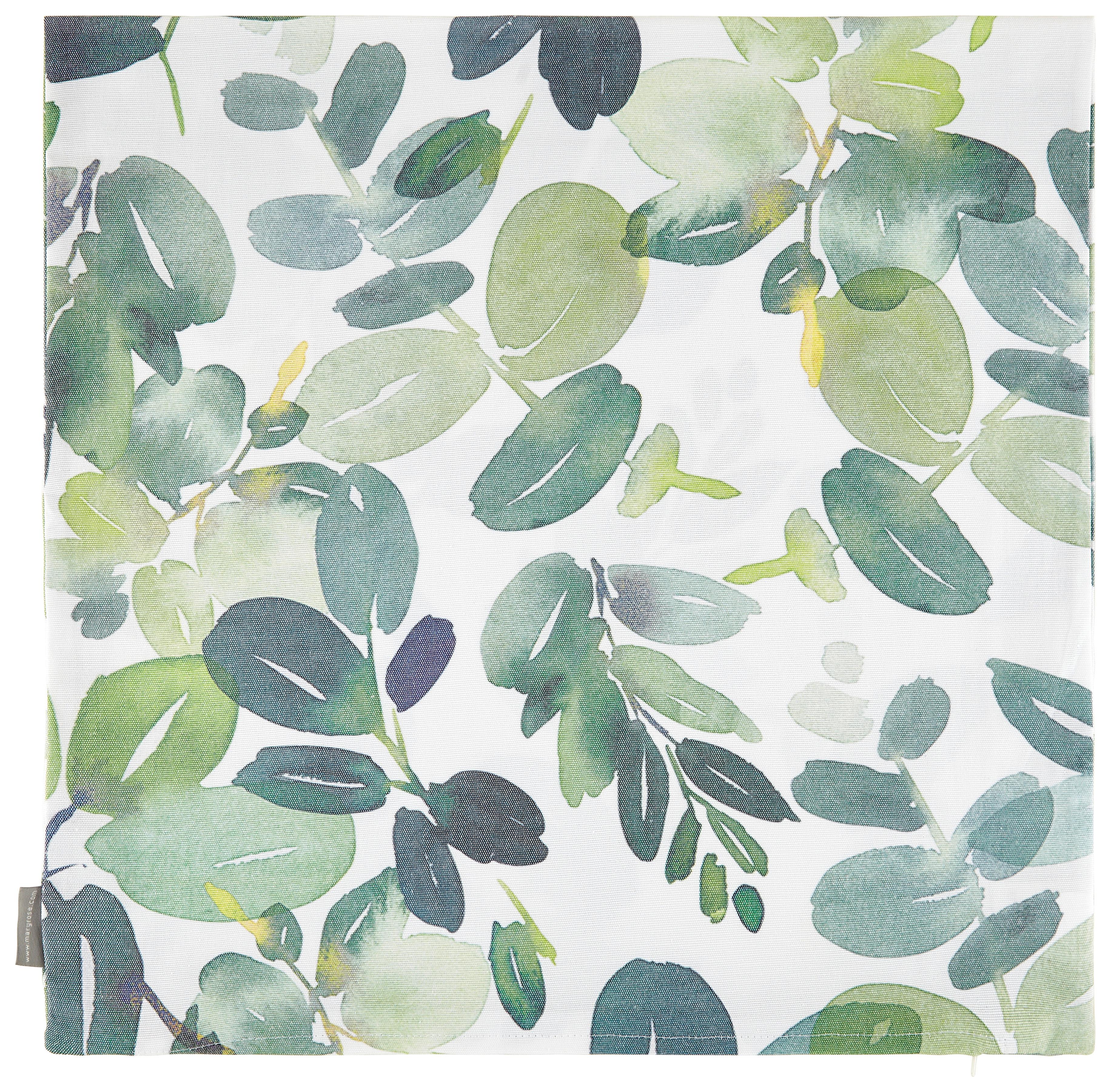 Kissenhülle Steffi in Grün ca. 50x50cm - Dunkelgrün/Weiß, KONVENTIONELL, Textil (50/50cm) - Mary's