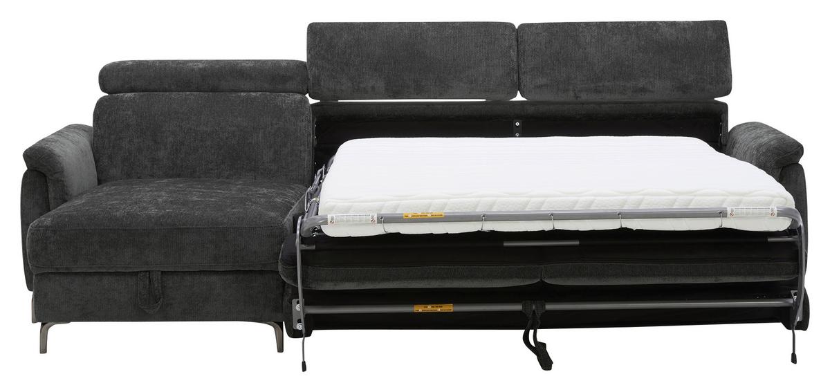 Ugaona Garnitura Polla L - crna/antracit, Osnovno, drvo/metal (111/281cm)