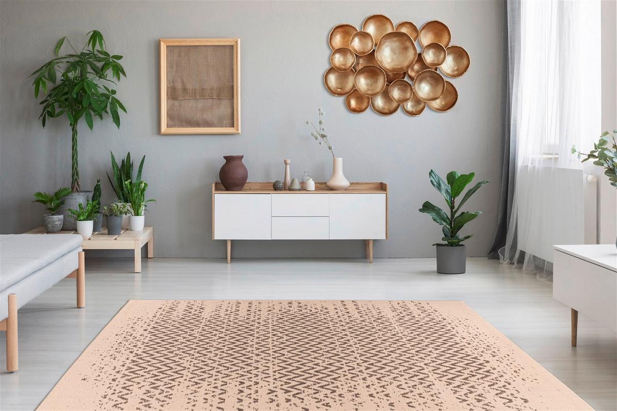 FLACHWEBETEPPICH SPLASH 600 CREME / BRAUN - Creme/Braun, Konventionell, Textil (160/230cm) - Kayoom