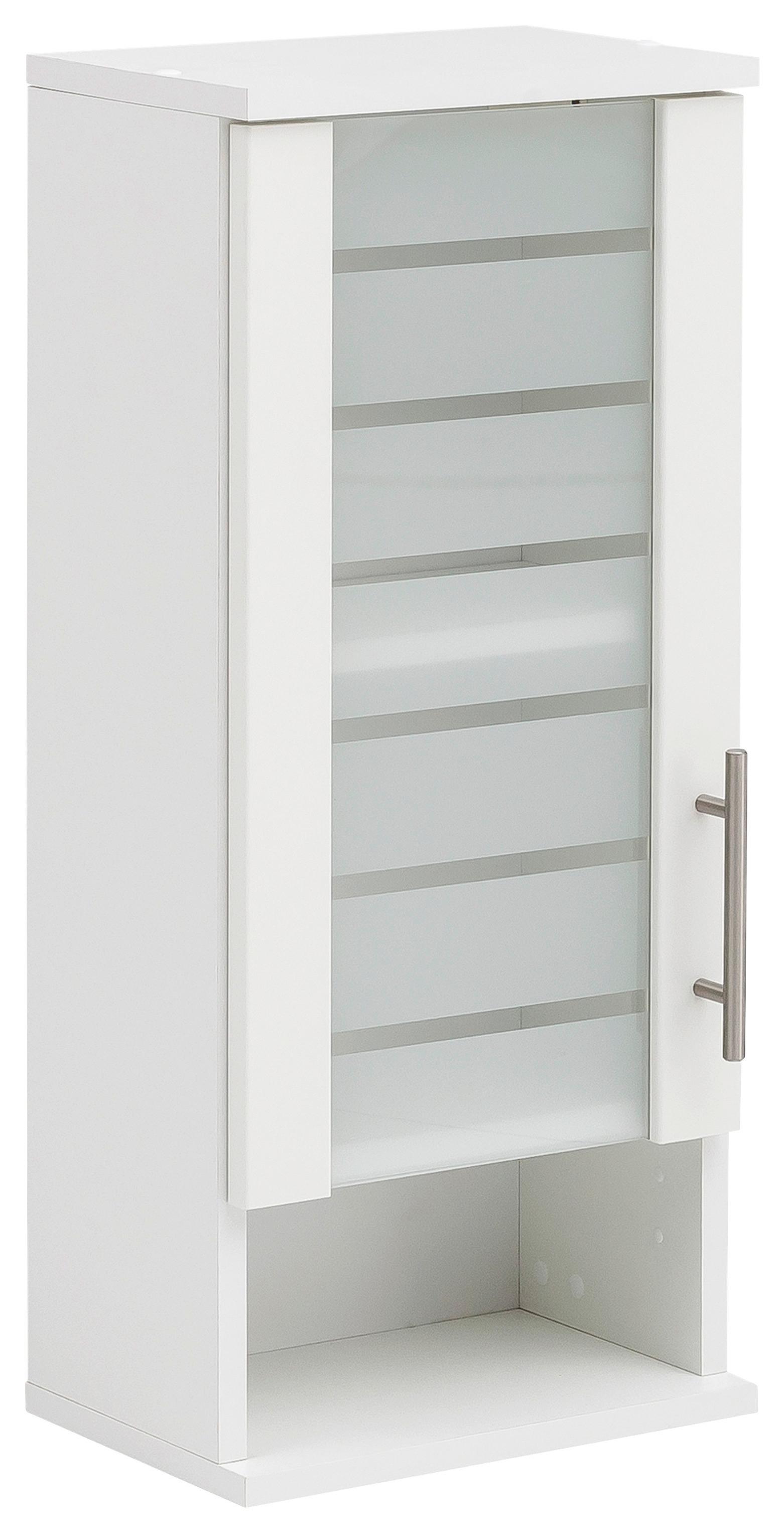 Hängeschrank Niko Weiß - Edelstahlfarben/Weiß, MODERN, Glas/Holzwerkstoff (30,3/70,8/20,5cm) - MID.YOU