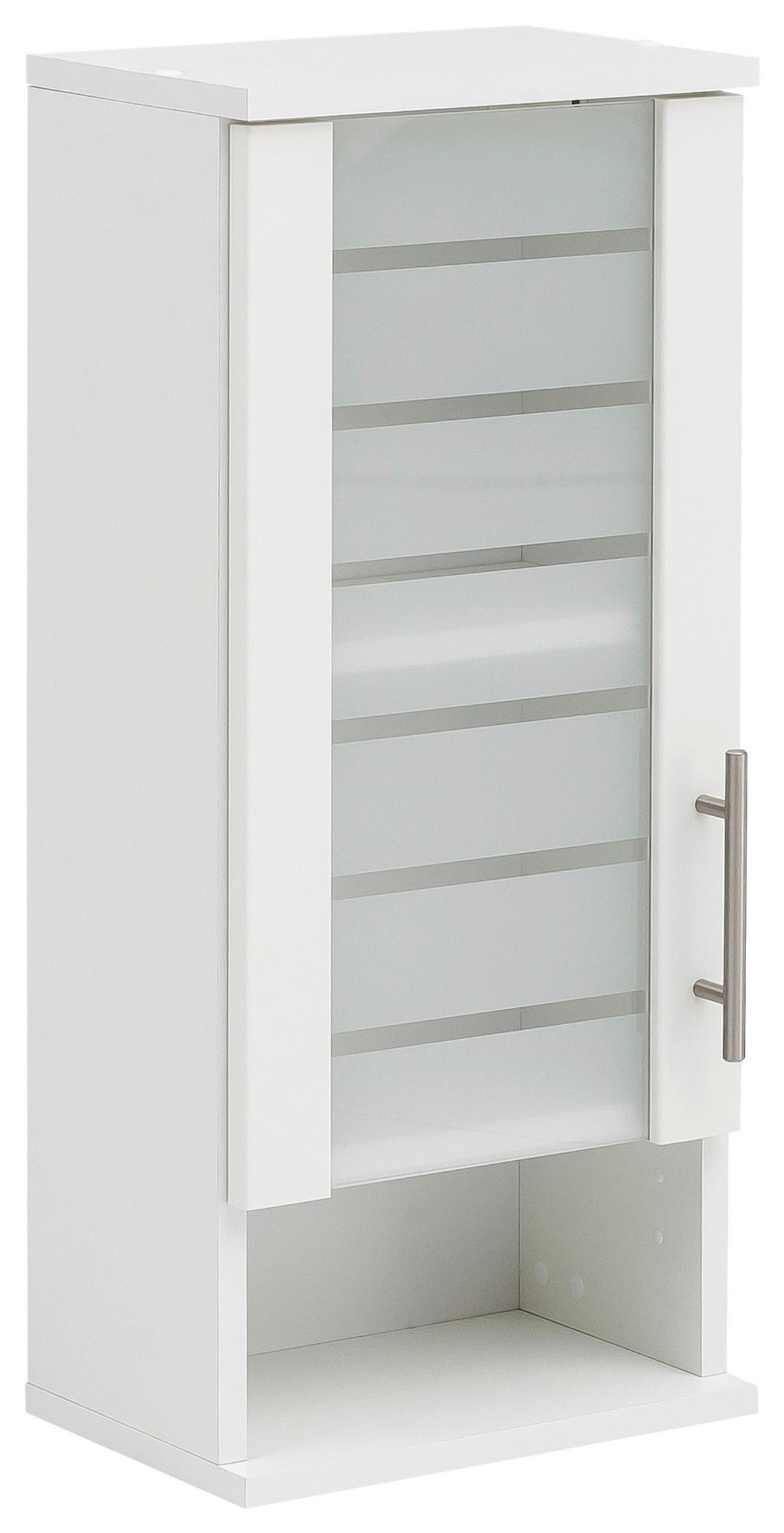 Hängeschrank Niko Weiß - Edelstahlfarben/Weiß, MODERN, Glas/Holzwerkstoff (30,3/70,8/20,5cm) - MID.YOU