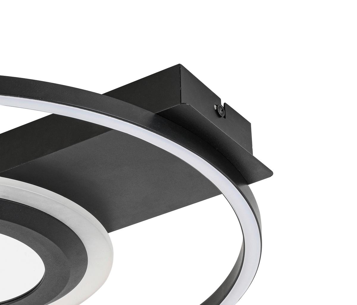 LAMPA SUFITOWA LED JESSY - czarny, Trend, tworzywo sztuczne/metal (42/40/6cm) - Novel