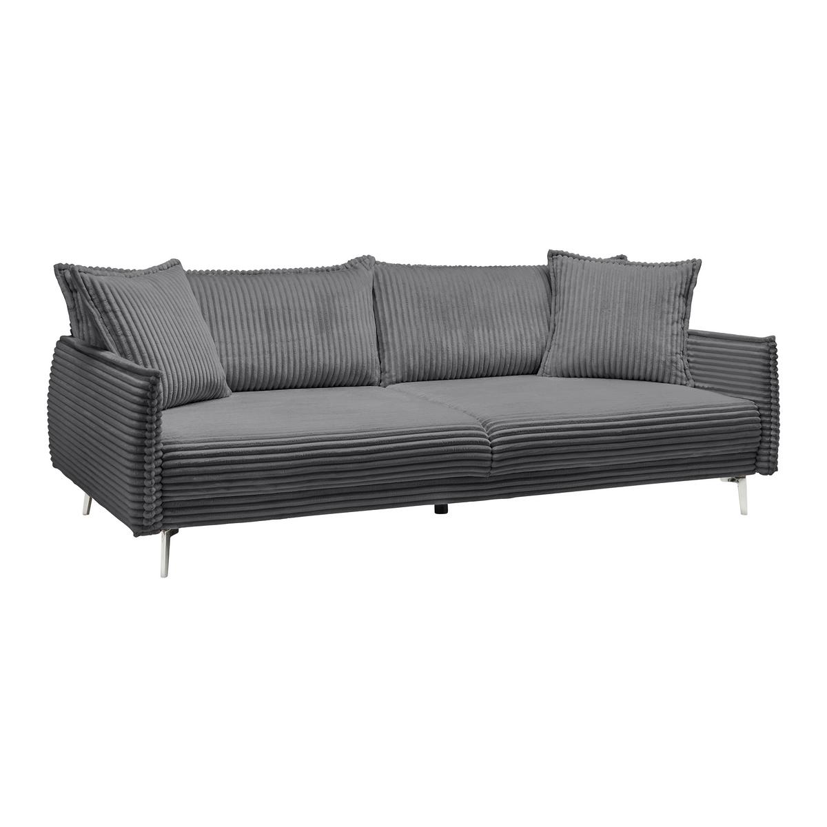 Mega Sofa Kiss - plavkastosiva/boje kroma, Moderno, drvo/metal (241/90/117cm) - Mömax
