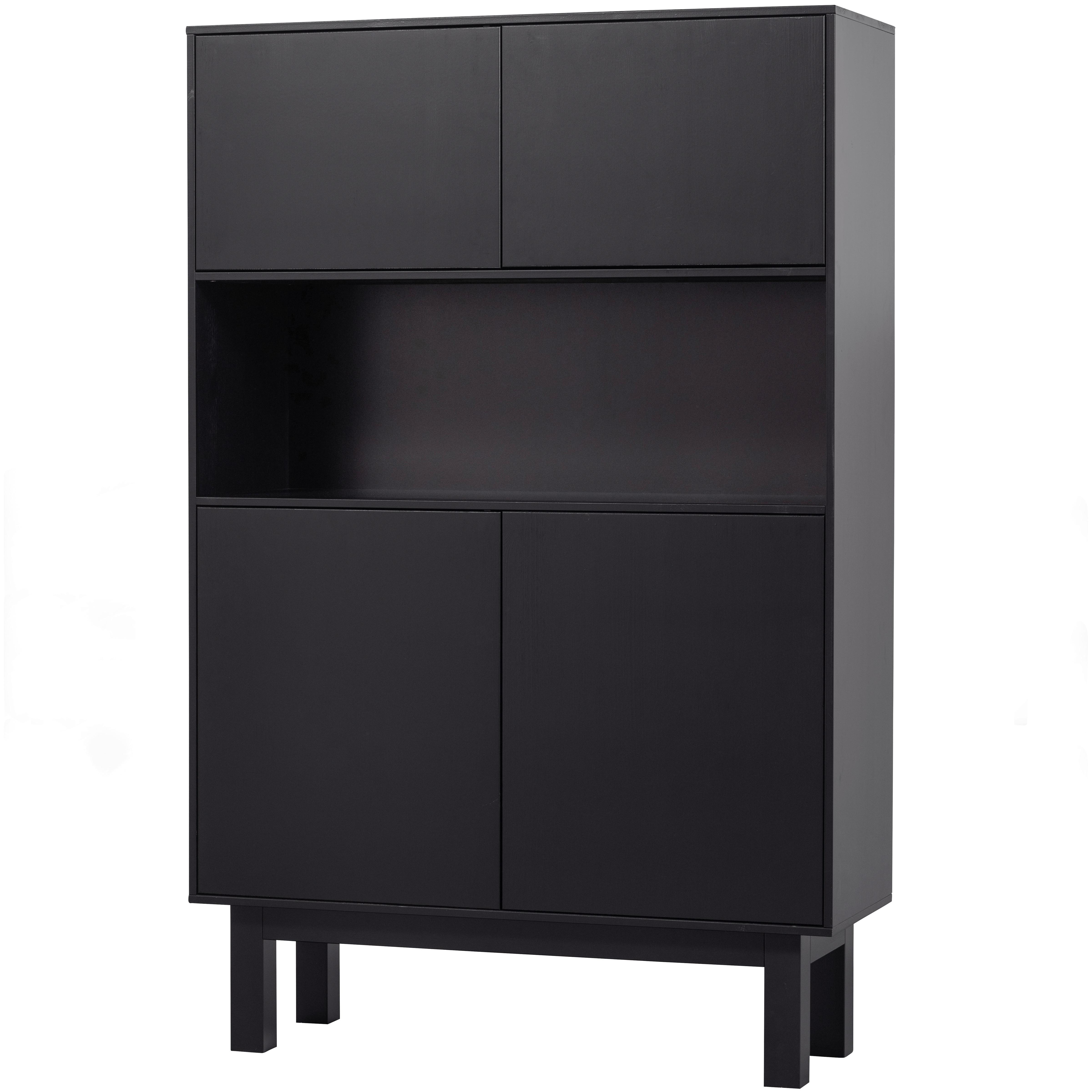 Buffet Finca Schwarz - Schwarz, Design, Holz (110/170/40cm) - Livetastic