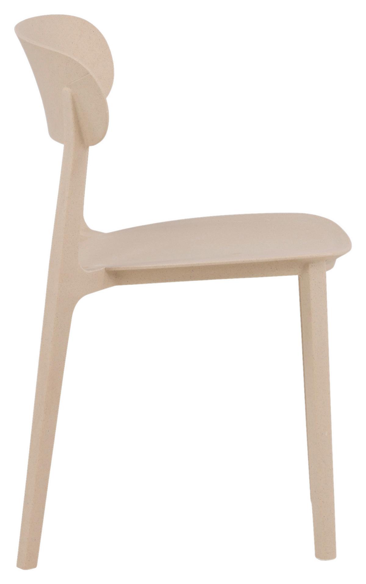 Stuhl-2er Set Åstol ca. 50x78,5x52 cm Beige - Beige, Design, Holz/Kunststoff (50/78,5/52cm) - Livetastic