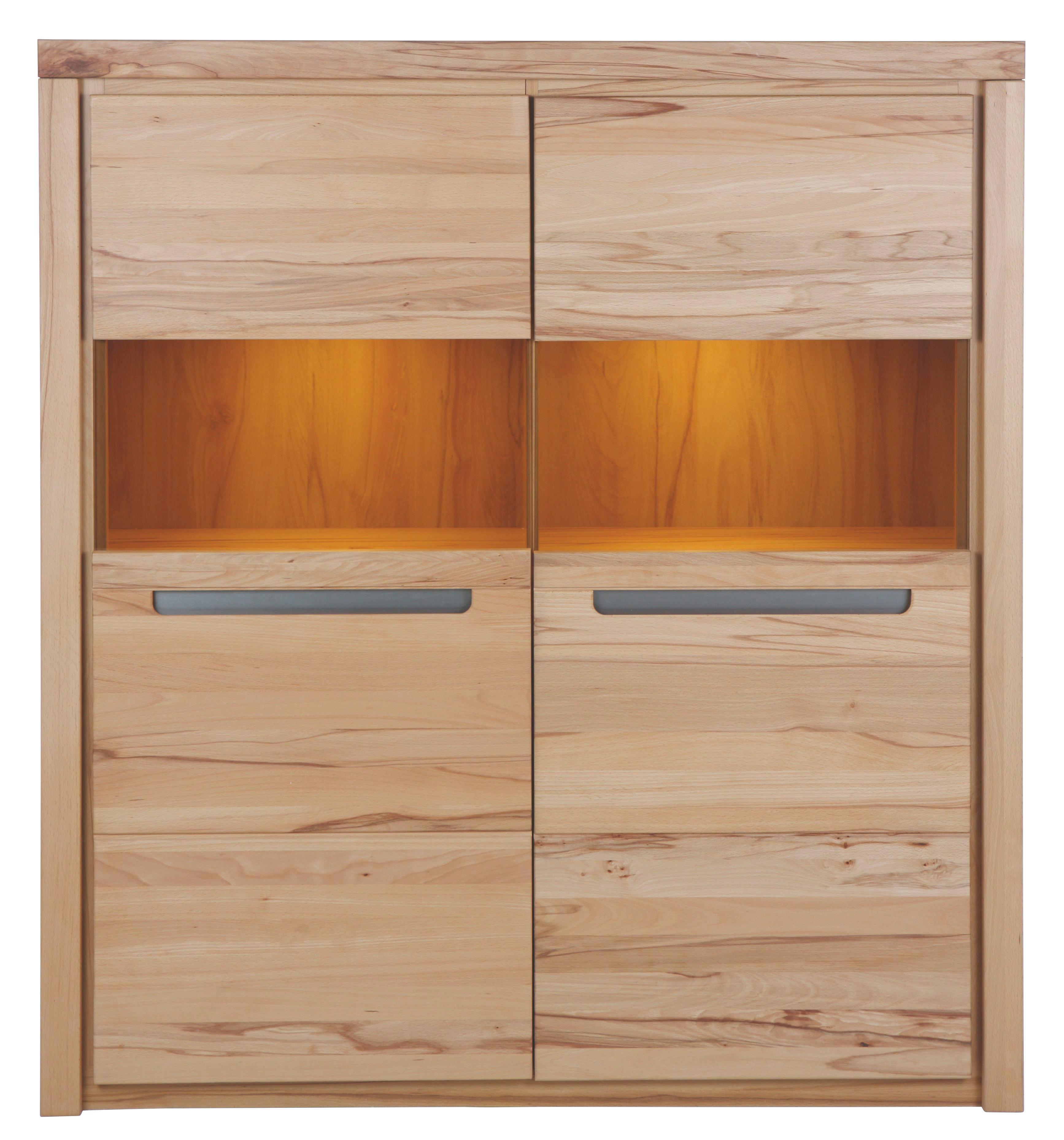 Vitrine aus Kernbuche Massiv - KONVENTIONELL, Holz/Holzwerkstoff (123/139/37cm) - Zandiara