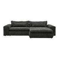 WOHNLANDSCHAFT LINZ 1,5S.URC - Schwarz, Modern, Holzwerkstoff/Kunststoff (296/80/181cm) - Mömax