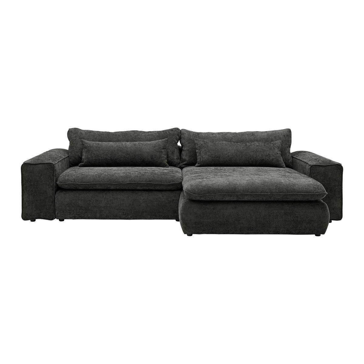 WOHNLANDSCHAFT LINZ 1,5S.URC - Schwarz, Modern, Holzwerkstoff/Kunststoff (296/80/181cm) - Mömax