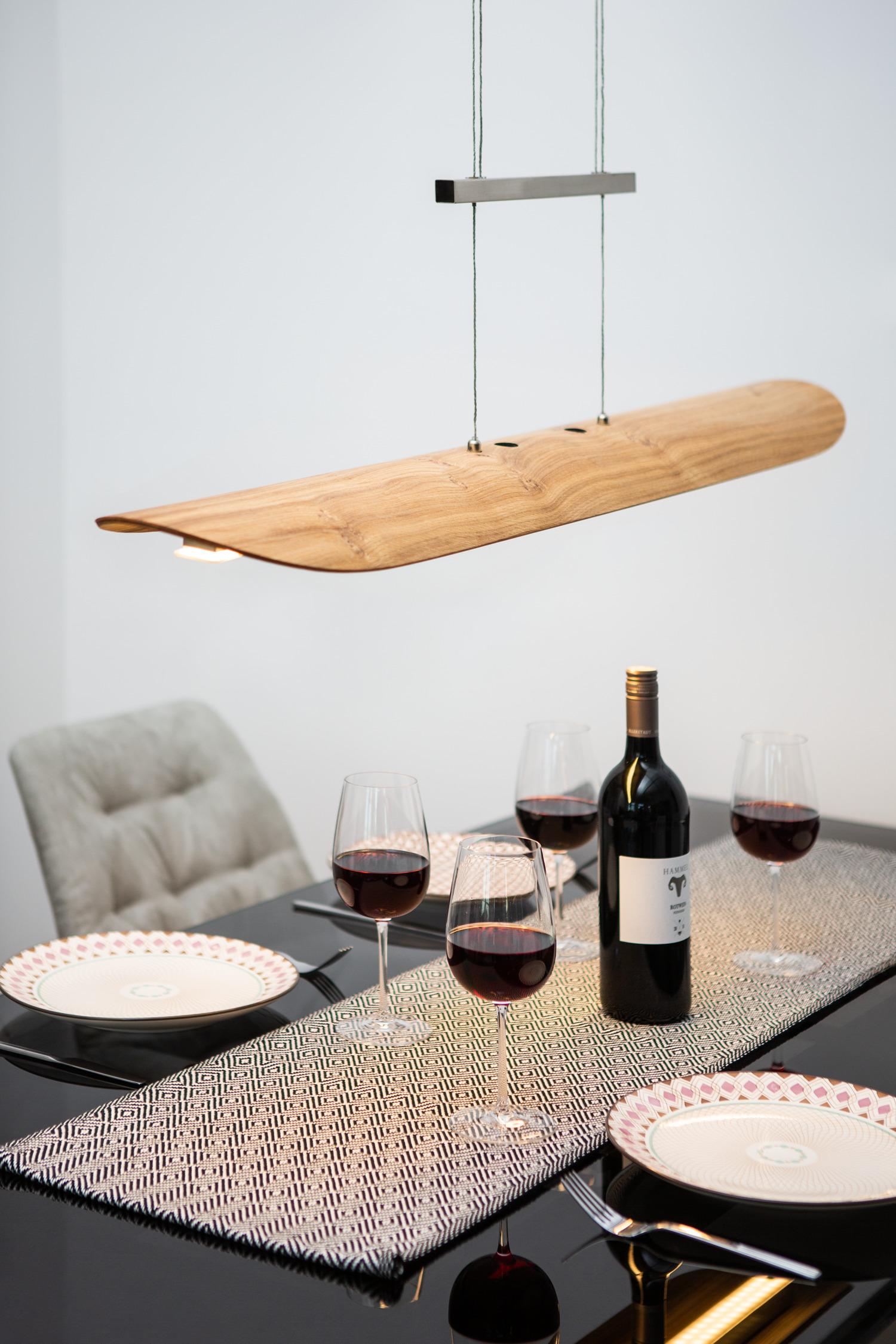 LAMPA WISZĄCA LED 141588 MONTAFON XL - Natur, drewno (120/18/80-160cm) - Waldwelt