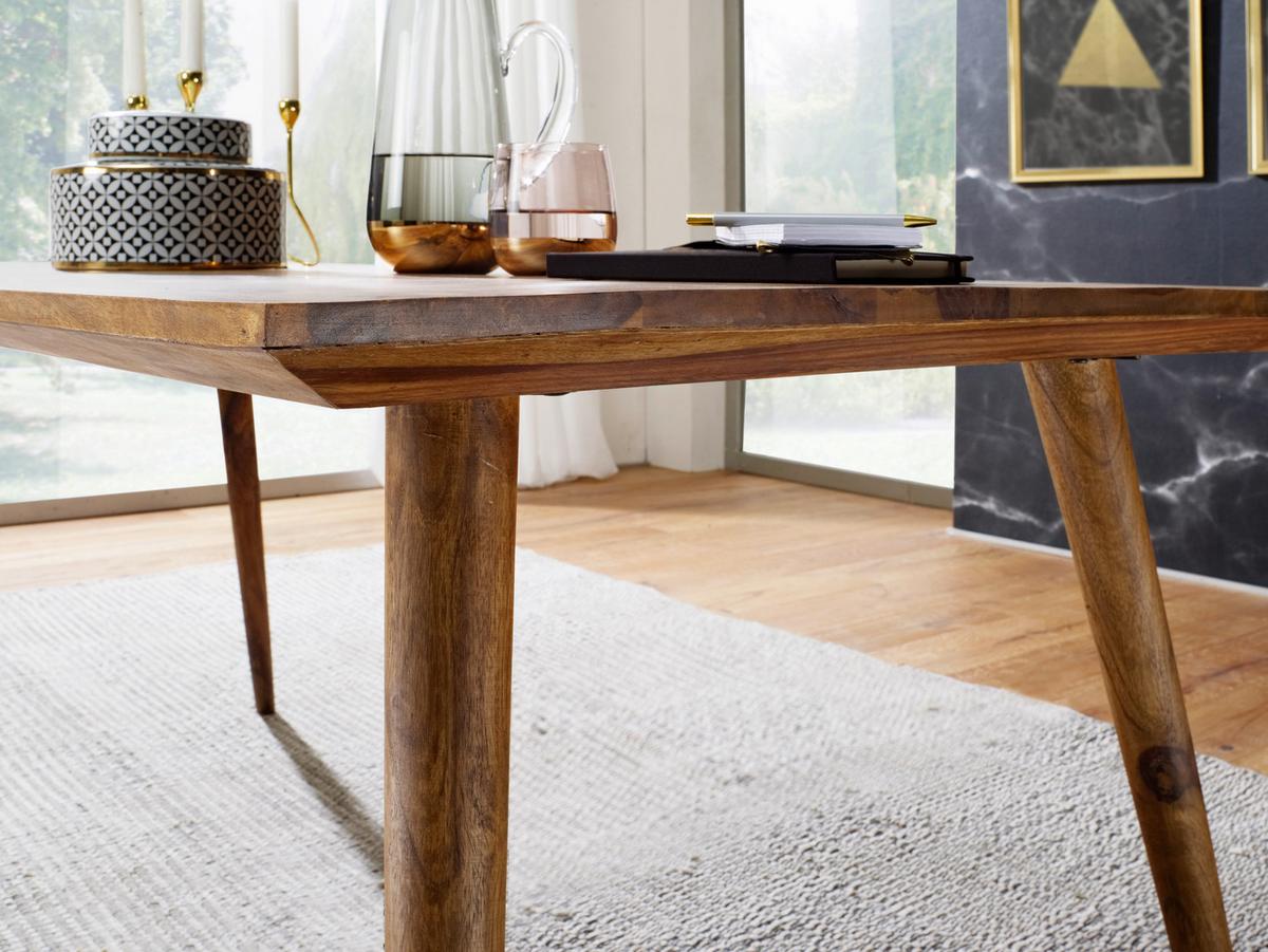 Jedilna Miza Repa, Pravi Les, 180x80cm - barve indijskega rožnega lesa, Design, les (180/80/76cm) - MID.YOU