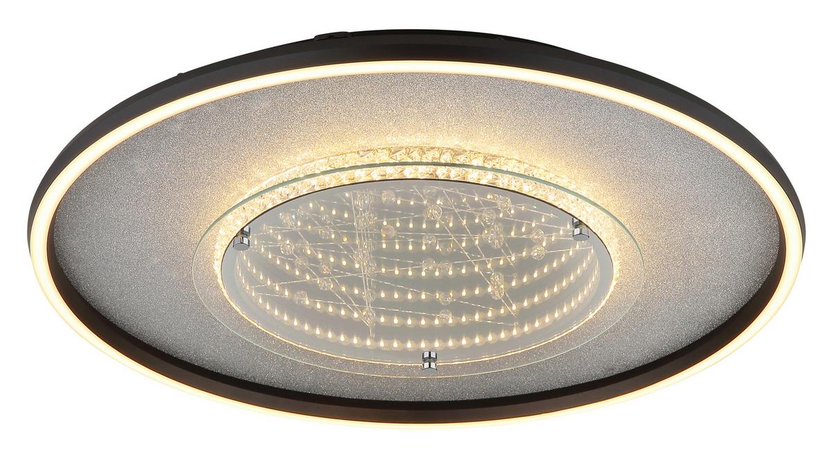 LED Mennyezeti Lámpa 68288d3 Mirrora - fekete/ezüstszínű, Design, műanyag/üveg (51,5/6,8cm) - Globo