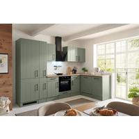 Eckküche Anton m. Geräte ca. 310x172cm Eiche/Schilfgrün - Schilfgrün/Wildeiche, Trend, Holzwerkstoff/Metall (310/172cm) - Respekta