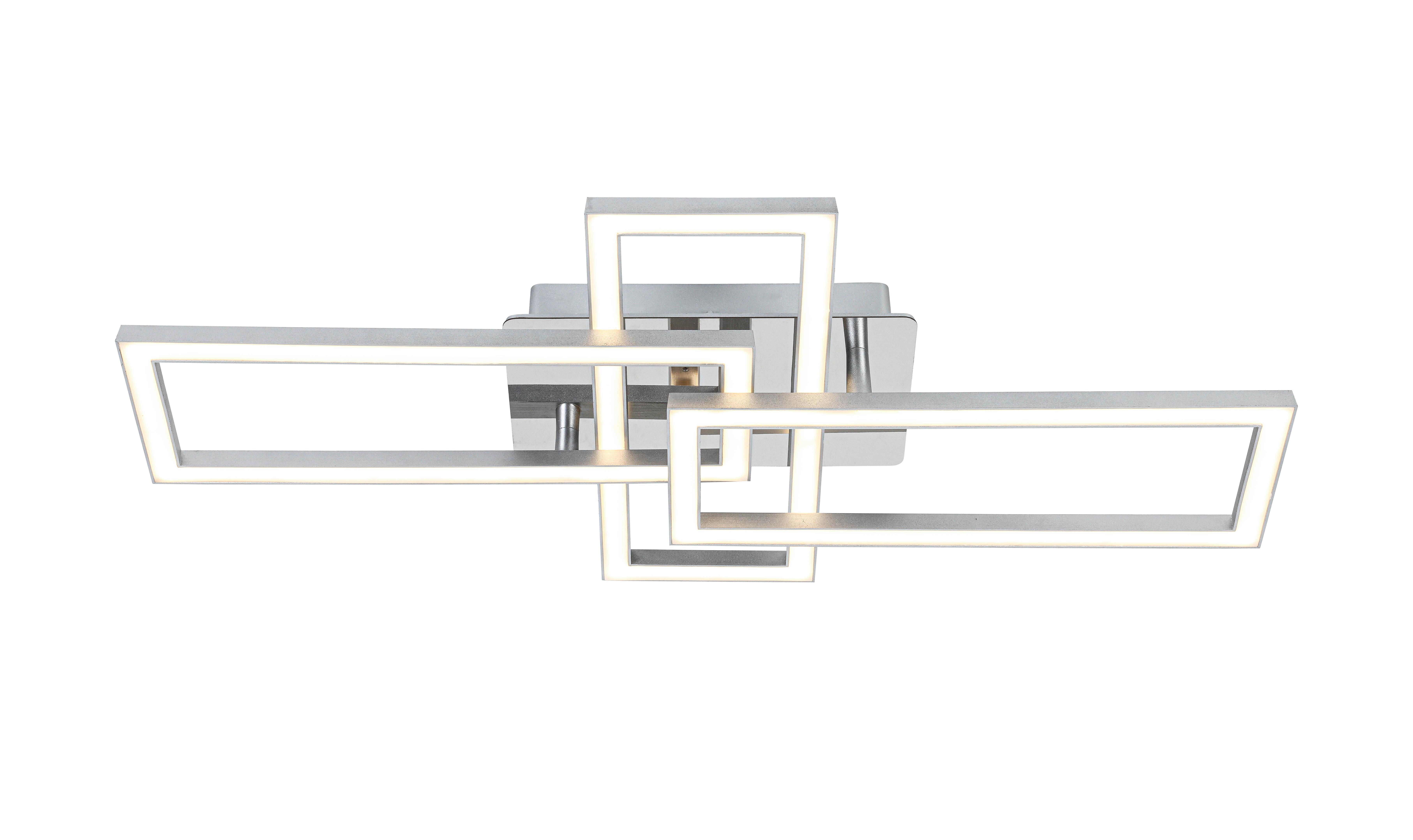 LED-Deckenleuchte Omie Silber-/Chromfarben max. 24 W - Chromfarben/Silberfarben, MODERN, Kunststoff/Metall (63,5/34/8cm) - Mömax