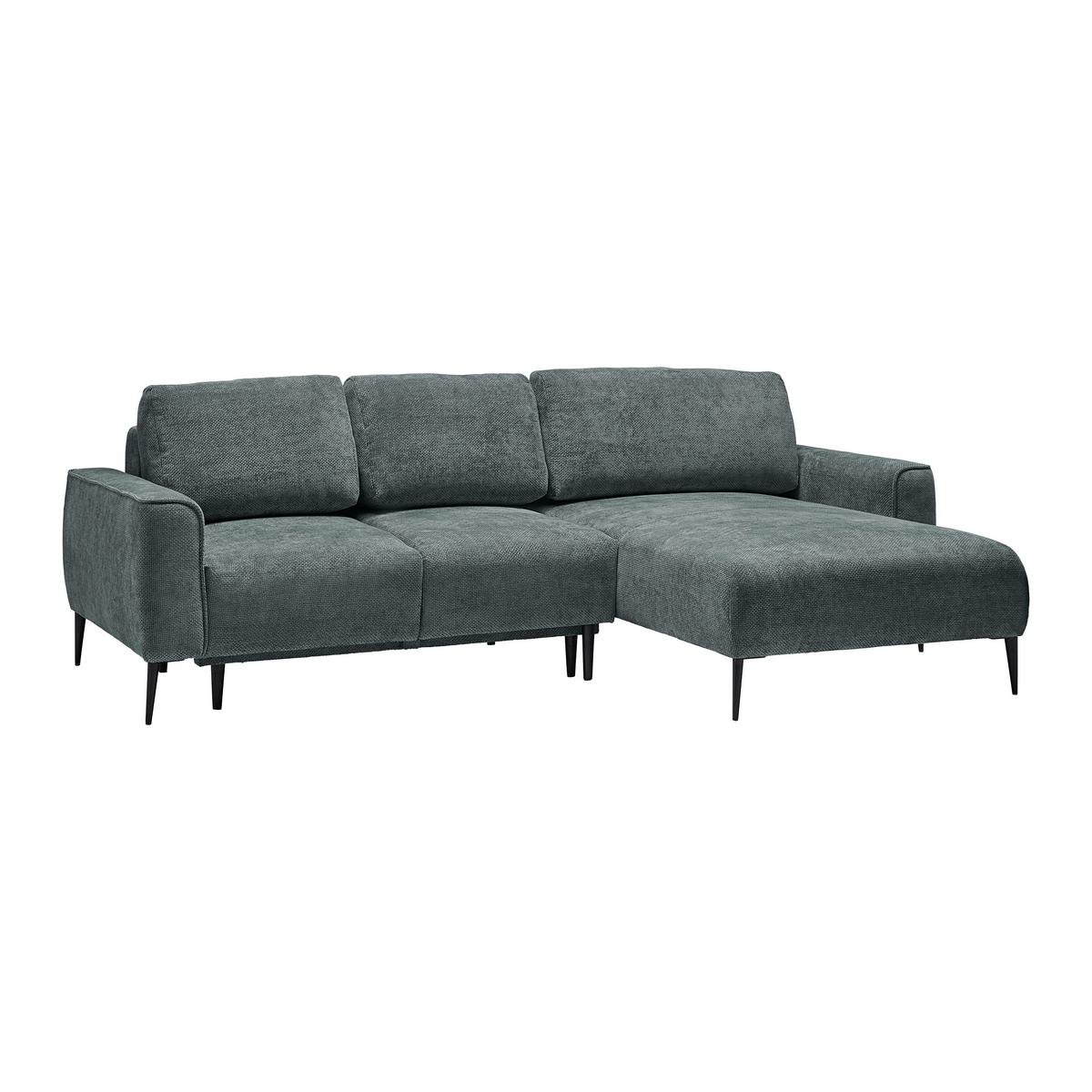 Ecksofa Custom Dunkelgrün - Dunkelgrün/Schwarz, MODERN, Textil/Metall (255/85/164cm) - Mömax