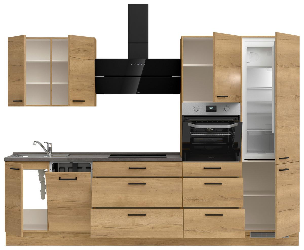 Küchenleerblock Structura High o. Geräte Eiche - Schieferfarben/Eichefarben, MODERN, Holzwerkstoff/Metall (300cm) - Nobilia