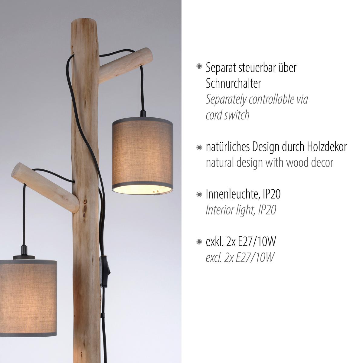 LAMPA STOJĄCA 15785-29 TRIBU - taupe, Natur, tworzywo sztuczne/metal (39/28/150cm)